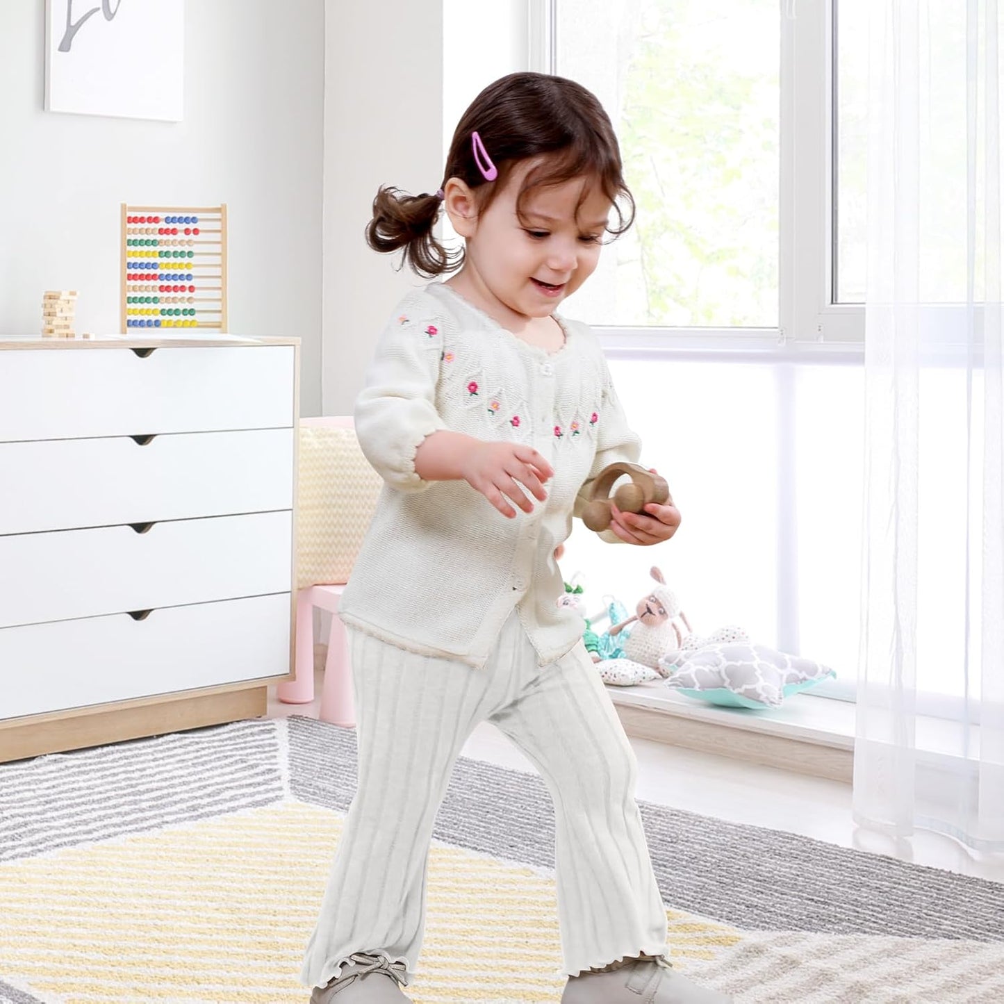 Neutocd Baby Girl Flare Pants Toddler Bell Bottoms Leggings Infant Stretchy Soft Trousers Solid Elastic Waist Pants