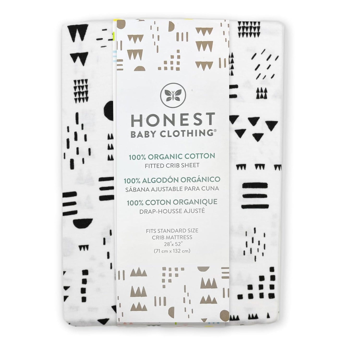 HonestBaby unisex-baby Fitted Crib Sheets Set Standard Mattress, 100% Organic Cotton Baby Boys, Girls, Neutral, 1 Pack - Blue Ticking Stripe, One Size