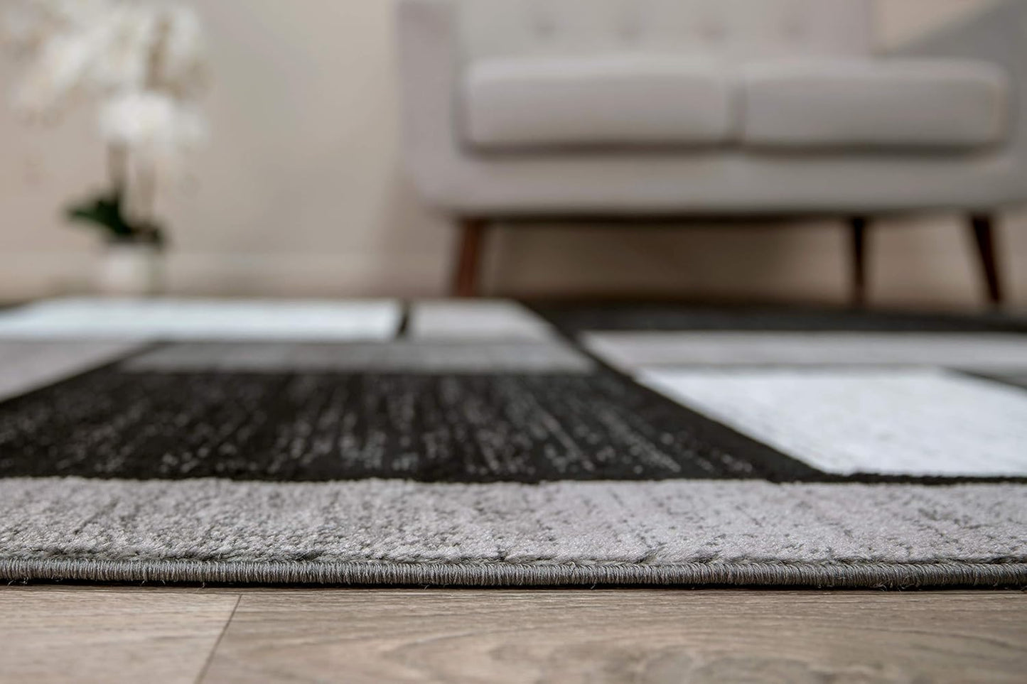 Rugshop Contemporary Modern Boxes Runner Rug 2' x 10' Gray