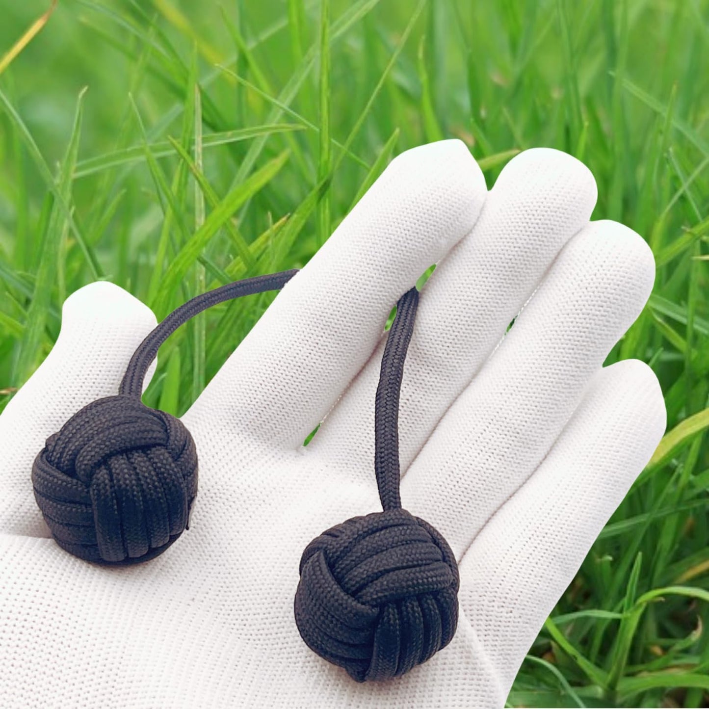 Fidget Beads Skill Toys, Fidget Toys, Parachute Cord and Steel Beads Handmade Fidget Beads, Beginners Worry Beads, Portable EDC Leisure Toys (Black)