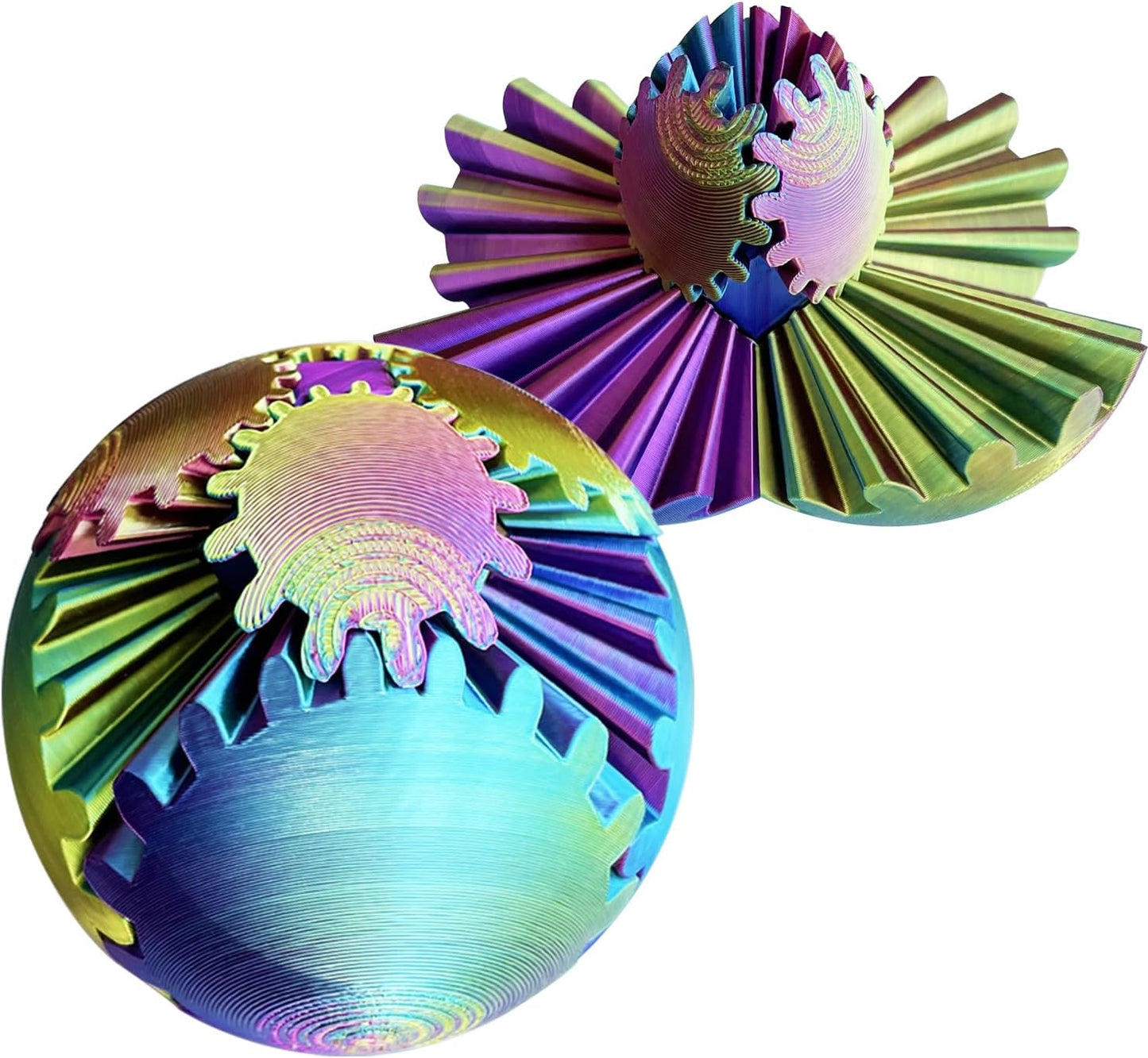 Gear Ball，Gear Sphere, 2024 New 3D Printed Gear Ball ,Gear Toy for Stress and Anxiety Relaxing, ,Great for Restless Kids and Stressed-Out Adults. (Multicolor B)