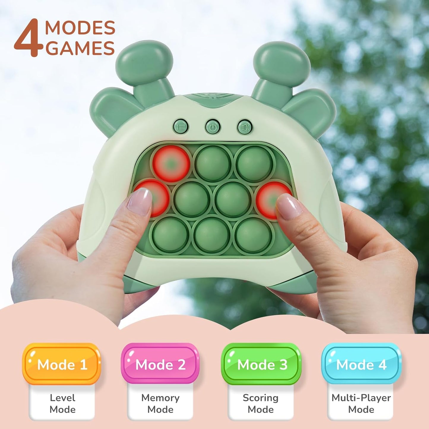 Fast Push Game, Stocking Stuffers for Kids 8-12, Fidget Toys for Kids, Fast Push Bubble Game, Pop Game It Fidget Sensory Toys, Christmas Birthday Gifts for 3-12 Year Old Girls Boys (Green Deer)