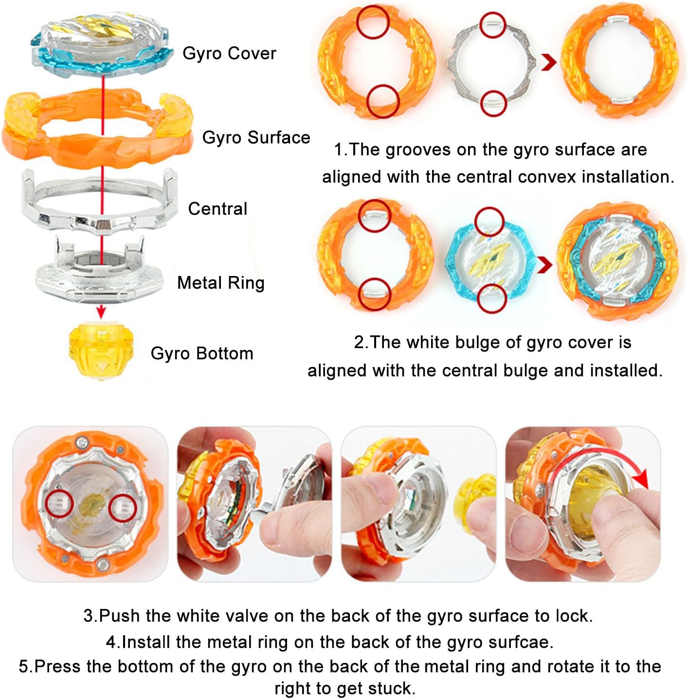 Battling Top Burst Stadium Battle Game Set,4 Spinning Tops 2 Launchers 1 Arena Combat Game,Battling Game Toys Birthday Gifts for 8-12 Boys Children Kids