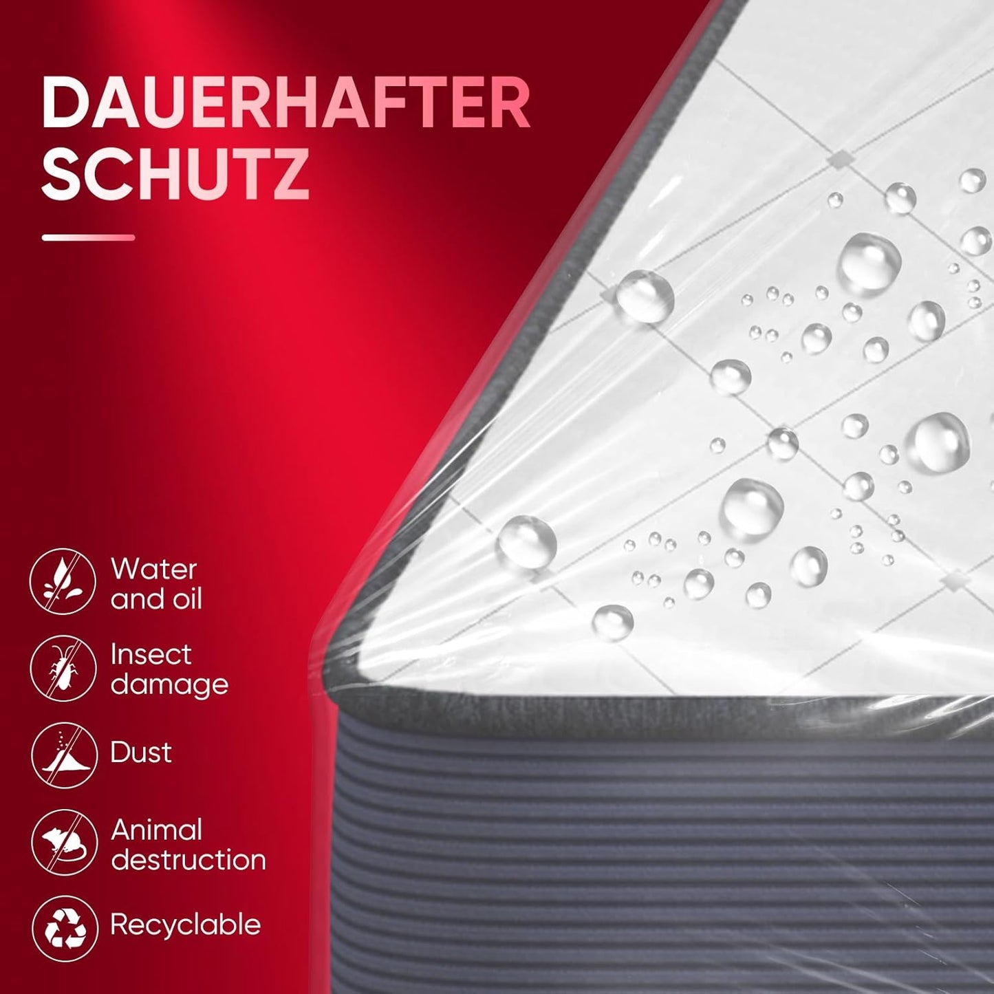 ZCHENBS® – Mattress Bags for Moving and Storage,Mattress Bag with Zippers,5 Mil Ultra-Thick Bed Bag,Waterproof,Anti-Tear,Heavy-Duty Mattress bag (Transaparent/Red, Twin/Twin XL-(2 Pack))