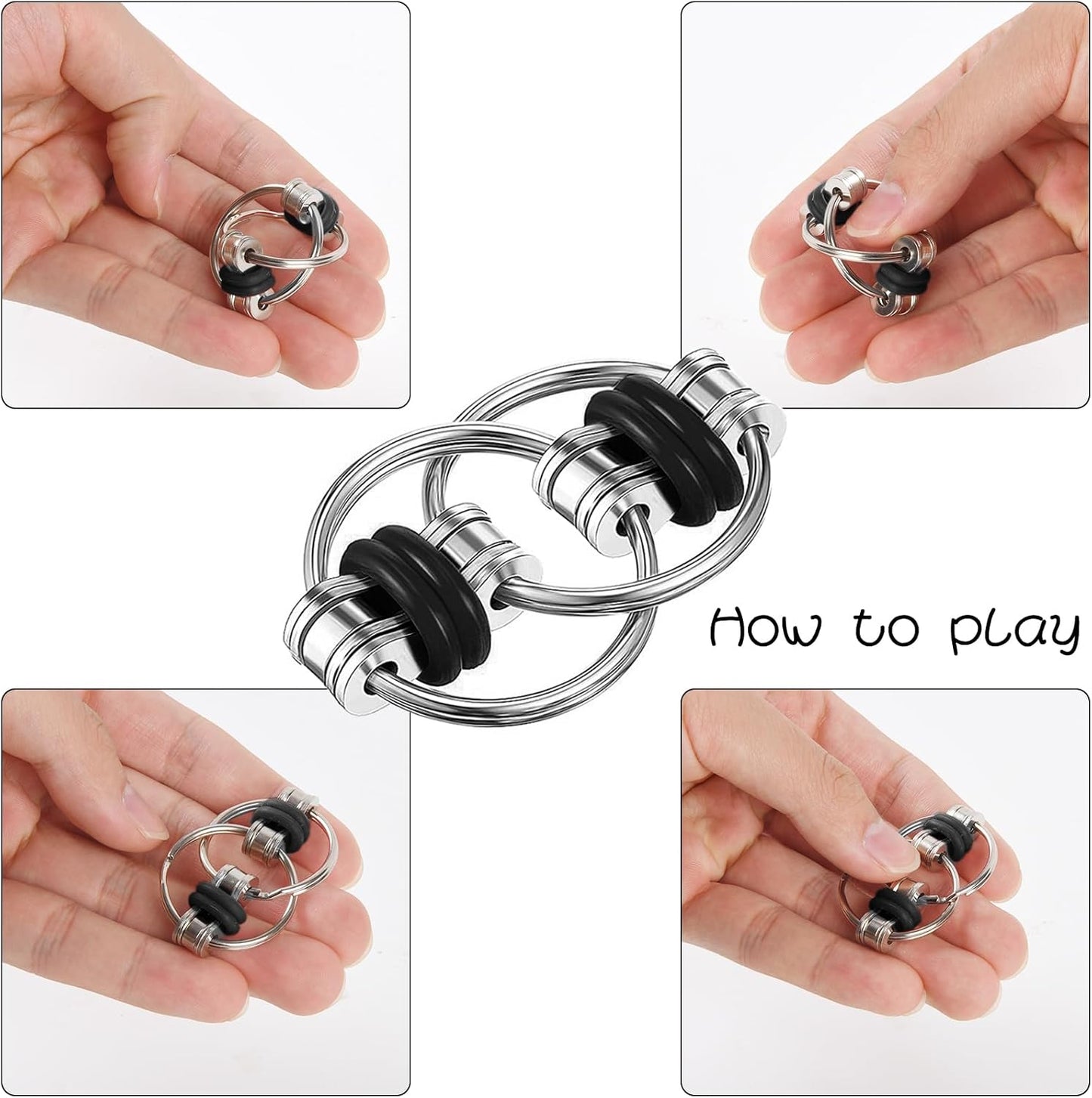 8Pcs Sensory Fidget Toys with Fidget Spinner Anxiety Toys Acupressure Rings Bike Chain Marble Mesh and Flippy Chain Desk Fidgets Stim Toys for Autism Fidget Toy for Teens Adults Boys & Girls