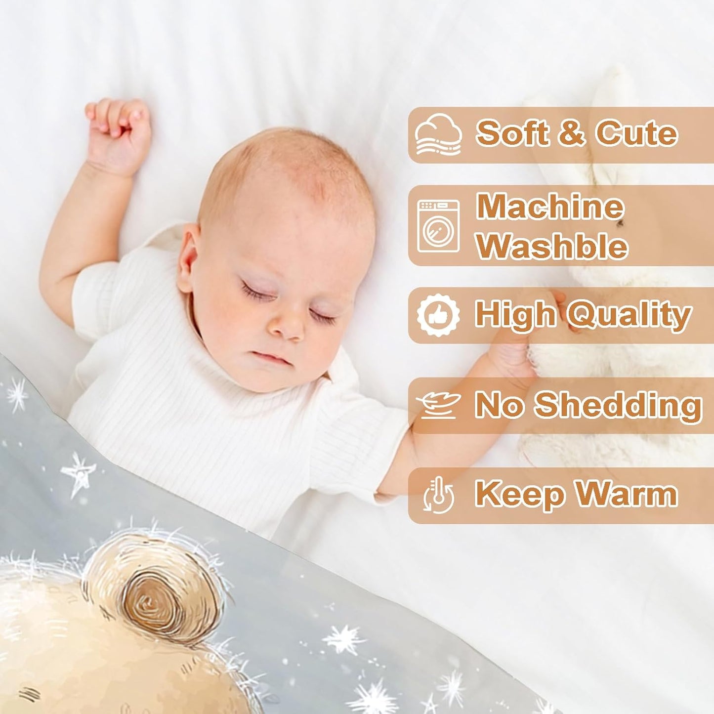 Ship Next Day, Personalized Baby Blanket – Printed in USA, Custom Baby Blanket for Boys & Girls, Baby Blanket with Name, Baby Shower, Easter, Christmas, Birthday Newborn & Toddler Gifts, Baby Gifts