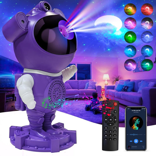 Star Projector Astronaut Galax Projector-Bluetooth Music- White Noise for Sleep-Star Moon Nebula Night Light for Bedroom,360° Adjustable Galaxy with Remote,Timer,Room Decoration,Gift Choice for Party