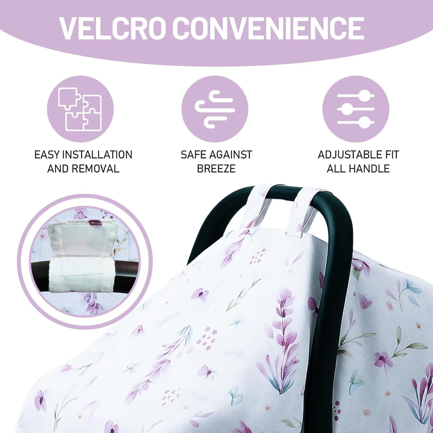 80S Muslin Car Seat Cover for Babies - Soft & Breathable Infant Carrier Canopy, Lightweight Sunshade for Summer, Universal Fit for Baby Boys & Girls