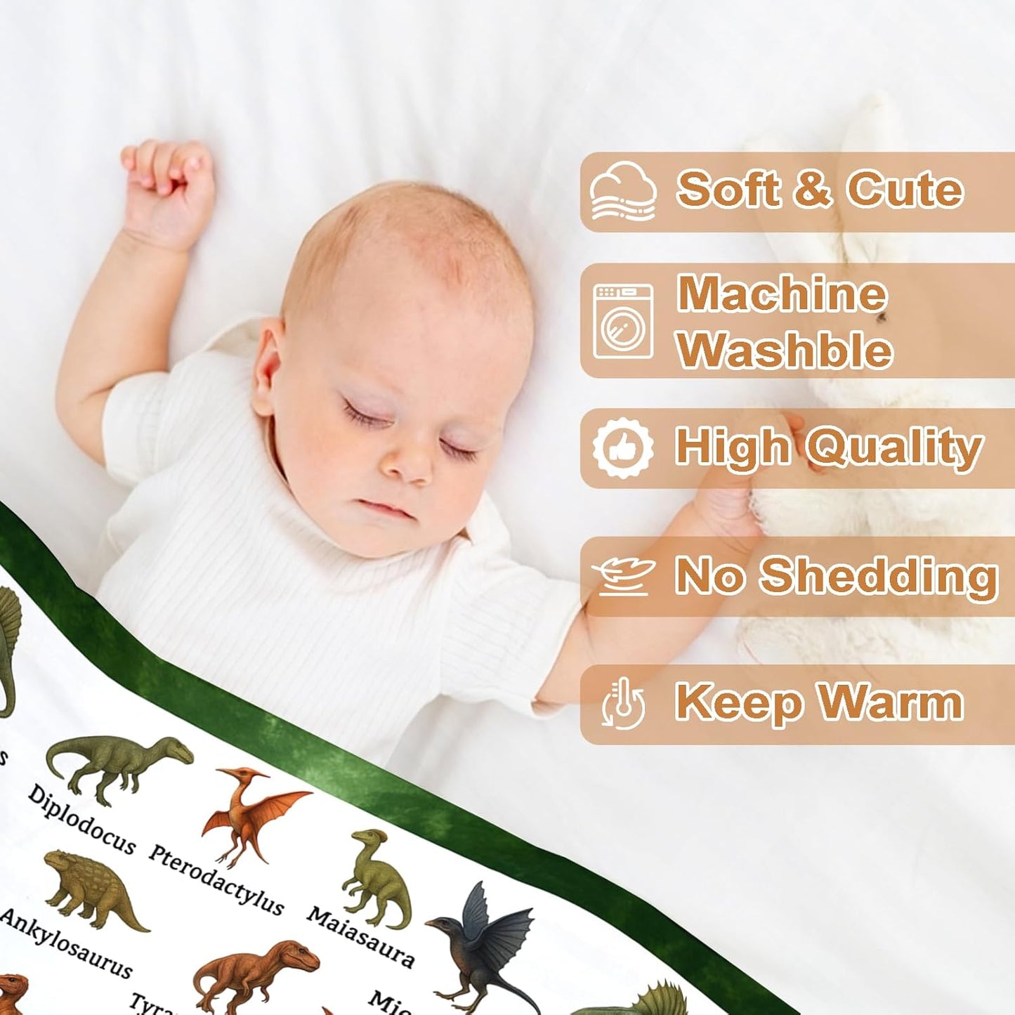 Ship Next Day, Personalized Baby Blanket – Printed in USA, Custom Baby Blanket for Boys & Girls, Baby Blanket with Name, Baby Shower, Easter, Christmas, Birthday Newborn & Toddler Gifts, Baby Gifts