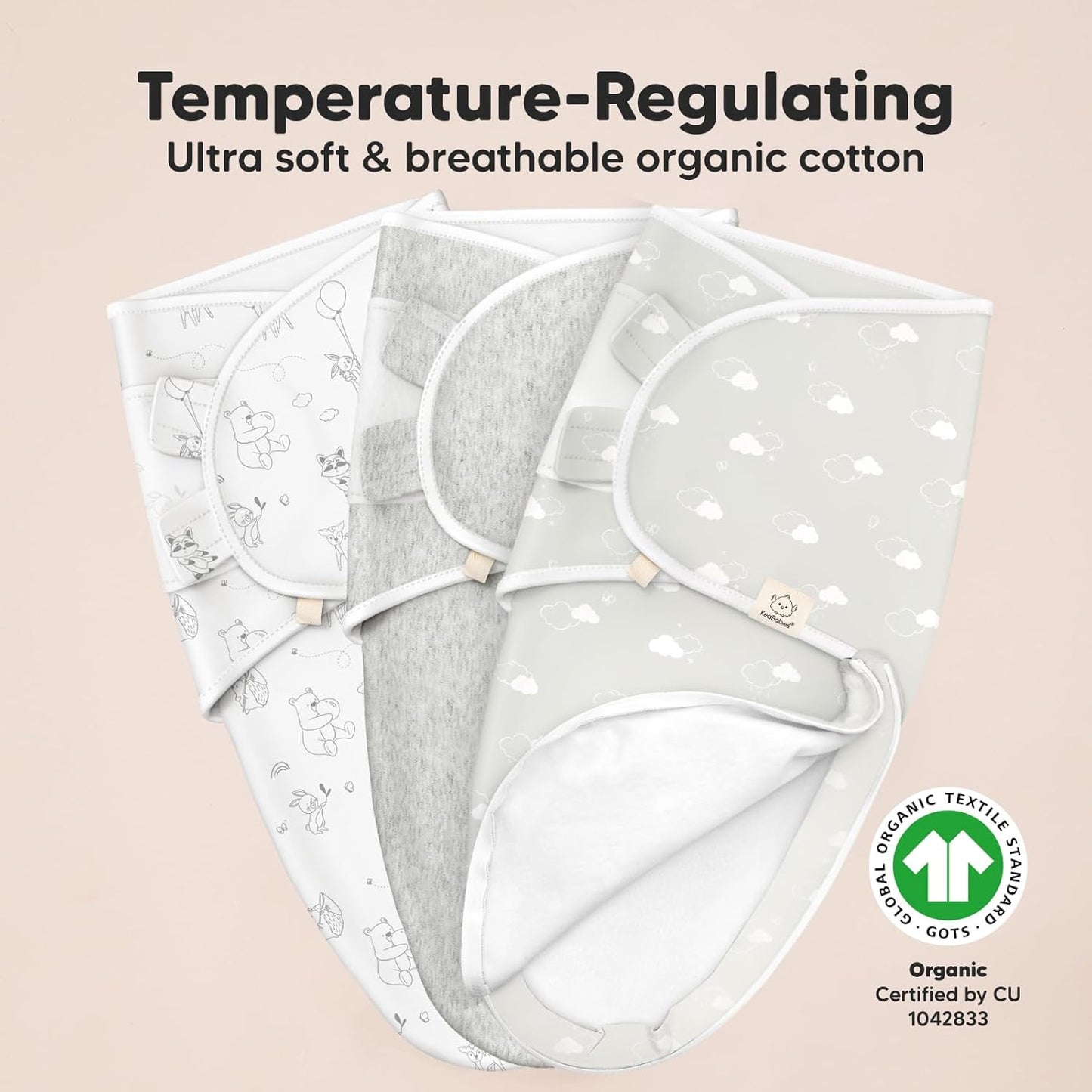 Baby Swaddle Sleep Sacks with Zipper - 3-Pack Swaddles for Newborns 0-3 Months, Infant, Baby Girls, Boys, Soft & Durable Newborn Sleep Sack, Easy Diaper Change Swaddling Blanket (Aspire)