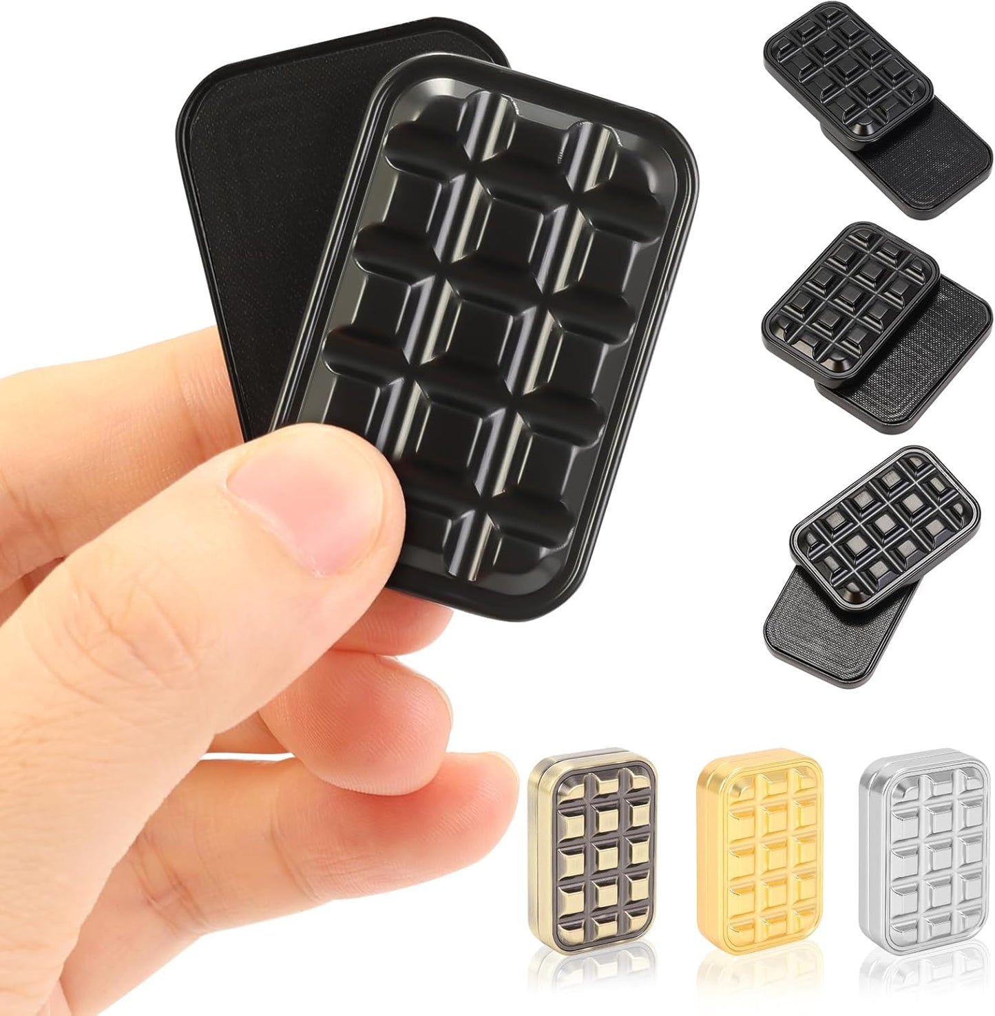 Fidget Slider for Adults - Brick Slider Metal Fidget Toys, Anxiety/ADHD/Annoy Relieving EDC Metal Fidget, Stress Reducing Toy - Gift for Adults & Teen (Black)
