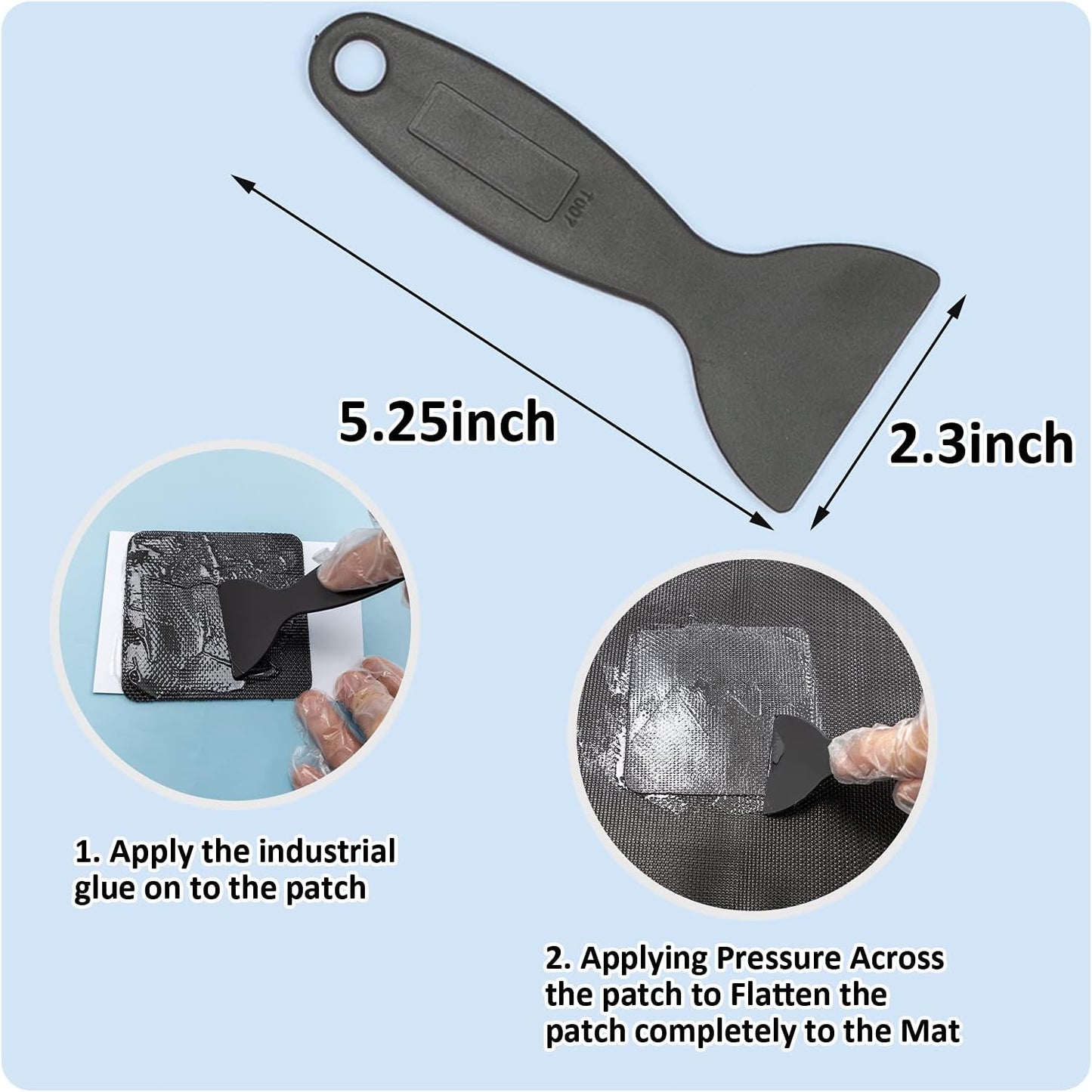 Trampoline Patch Repair Kit 4"X 4" Square On Patches | Repair Trampoline Mat Tear or Hole in a Trampoline Mat