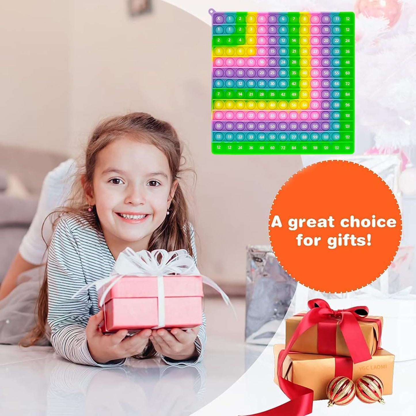 12X12 Multiplication Chart and Math 1-12 Addition Table Toys, Stress Relief Fidget Bubble Game Learning Toys, Making Learning More Fun and Easy to Understand