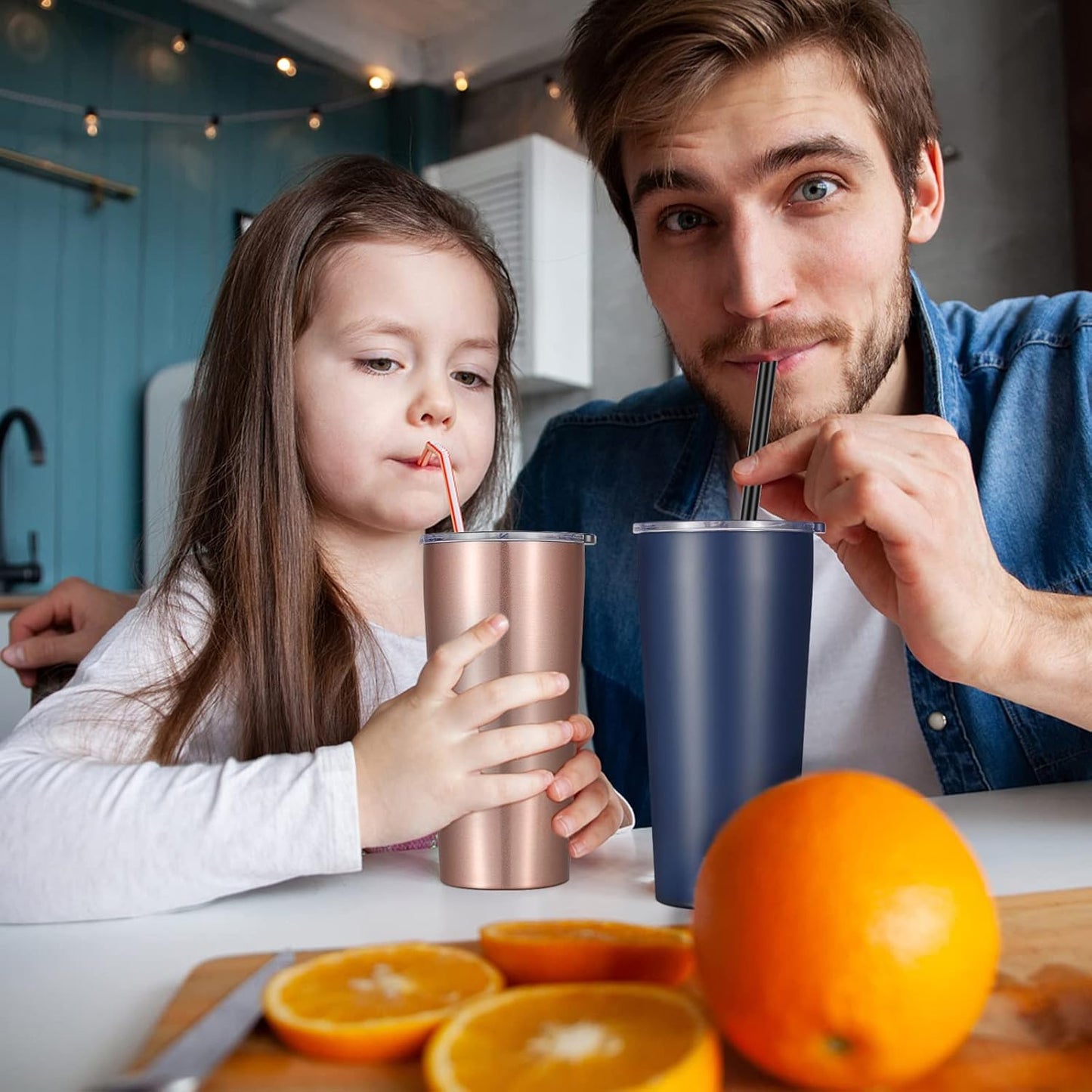 VEGOND 20oz Tumbler Bulk with Lid and Straw 12 Pack, Stainless Steel Vacuum Insulated Tumbler, Double Wall Coffee Cup Travel Mug, Rose Gold