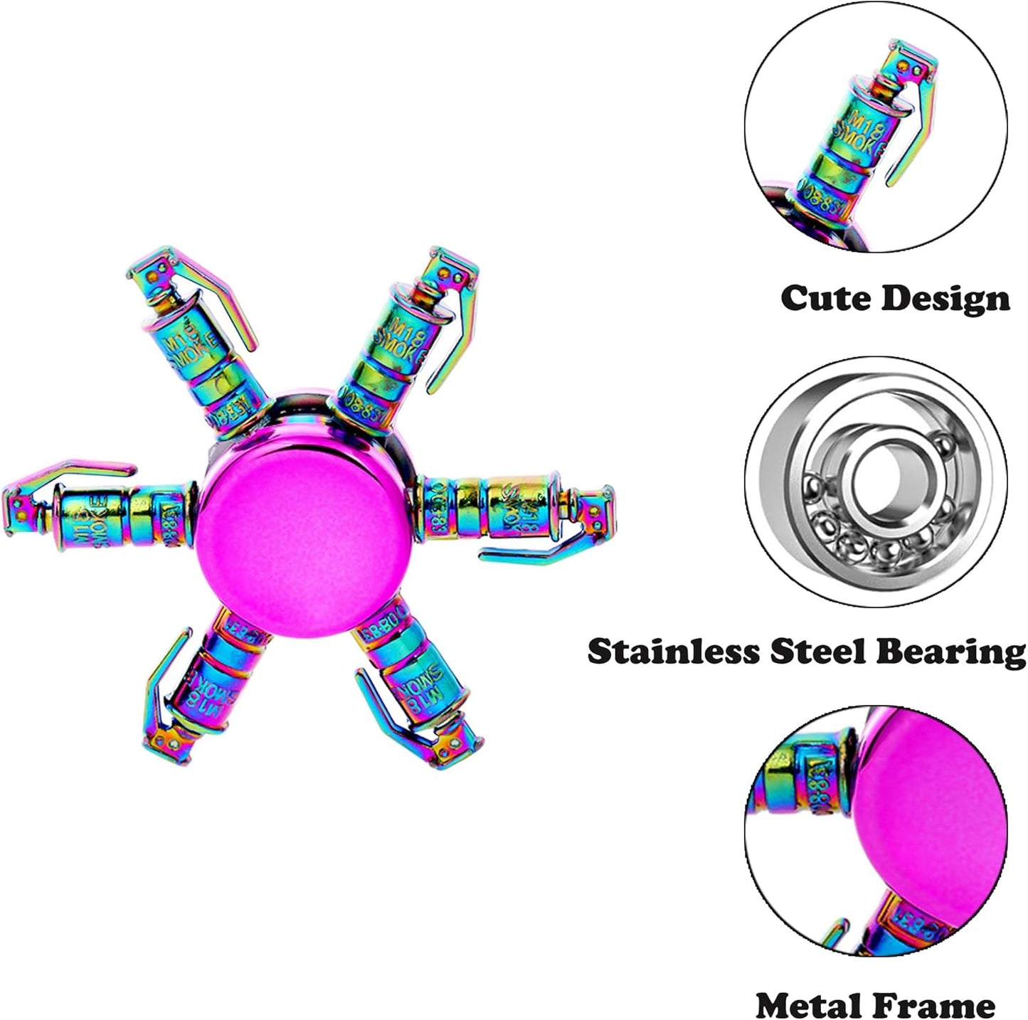 Fidget Spinners Set, Metal Desk Toys for Kids Adults Boys Girls, Hand Spinner Sensory Toys for Party Favors, Stocking Stuffers (3 Pack) (Style-3)