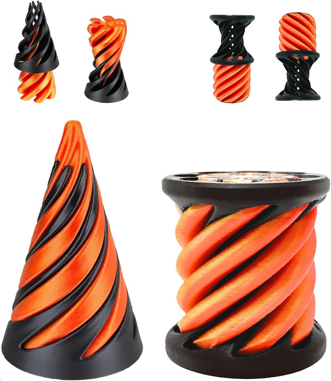 Impossible Pyramid Passthrough Sculpture, Spiral Cone Fidget Toy 3D Printed Toys, Adult Fidgets for Anxiety and Stress, Stress Relief Toys, Desk Toys Fidget Toys Adults Anxiety