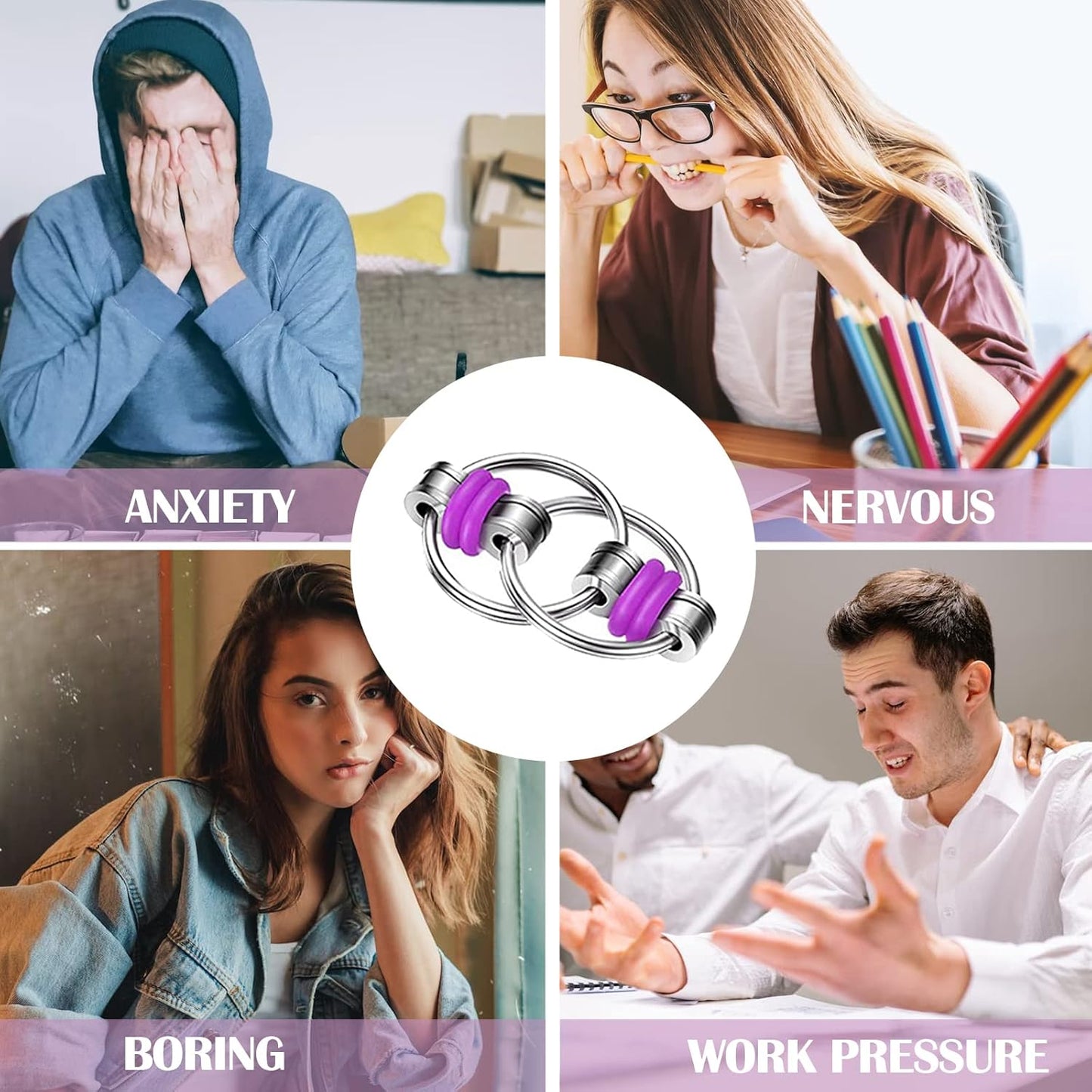 10Pcs Bike Chain Fidget Fidget Chain Pack Fidget Flippy Chains for Anxiety Stress Relief Teens and Adults