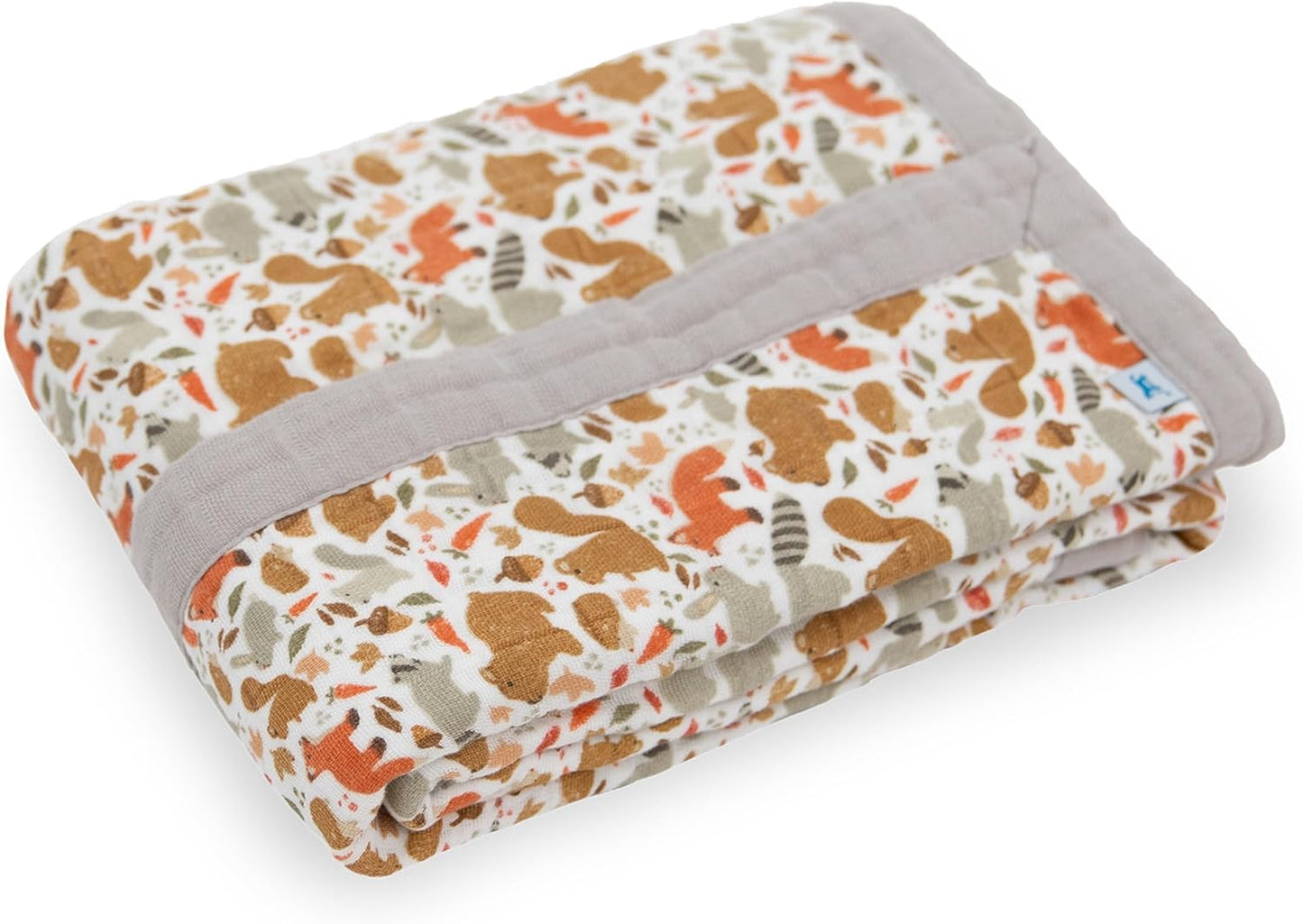 Little Unicorn Newborn Receiving Quilt | Ultra- Soft, Multi-Layered Muslin Fabric | Gift for Newborns & on-The-go (Fall Friends)