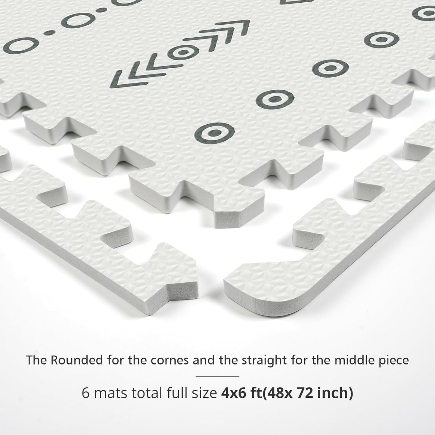 Baby Foam Play Mat, PIGLOG 72x48 Baby Crawling Mat, Floor Mats for Kids for Infants with Interlocking Tiles, Toddler Playmats for Indoor and Outdoor, Easy to Clean Playroom Mats, (Symbol+Bohemia)