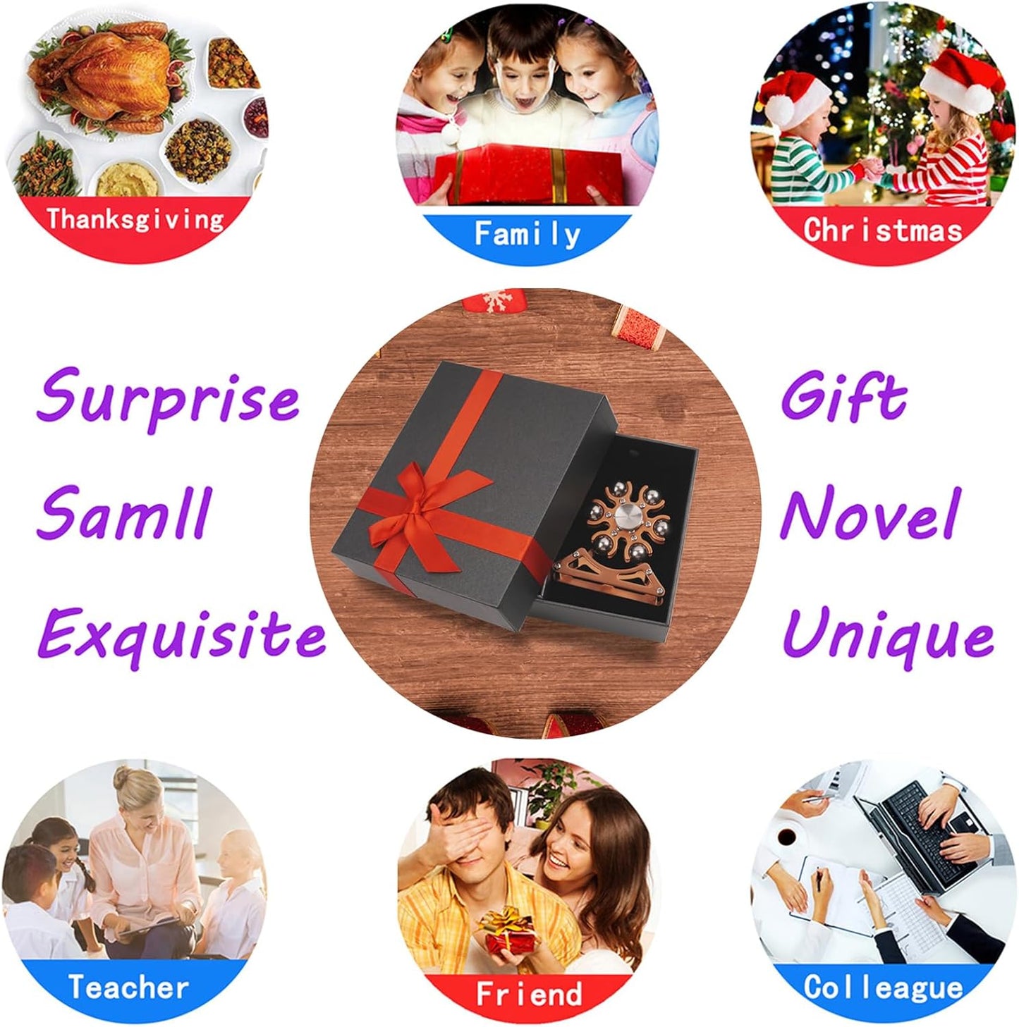 Desk-Fidget-Toys Ferris-Wheels-Spinner: Metal Kinetic-Fidget-Spinner 4mins, EDC-Toy Cool-Gadgets for School Office Christmas, ADHD Tools Gift Cool-Stuff Stress Relief Gift for Kid Children Teen Adult