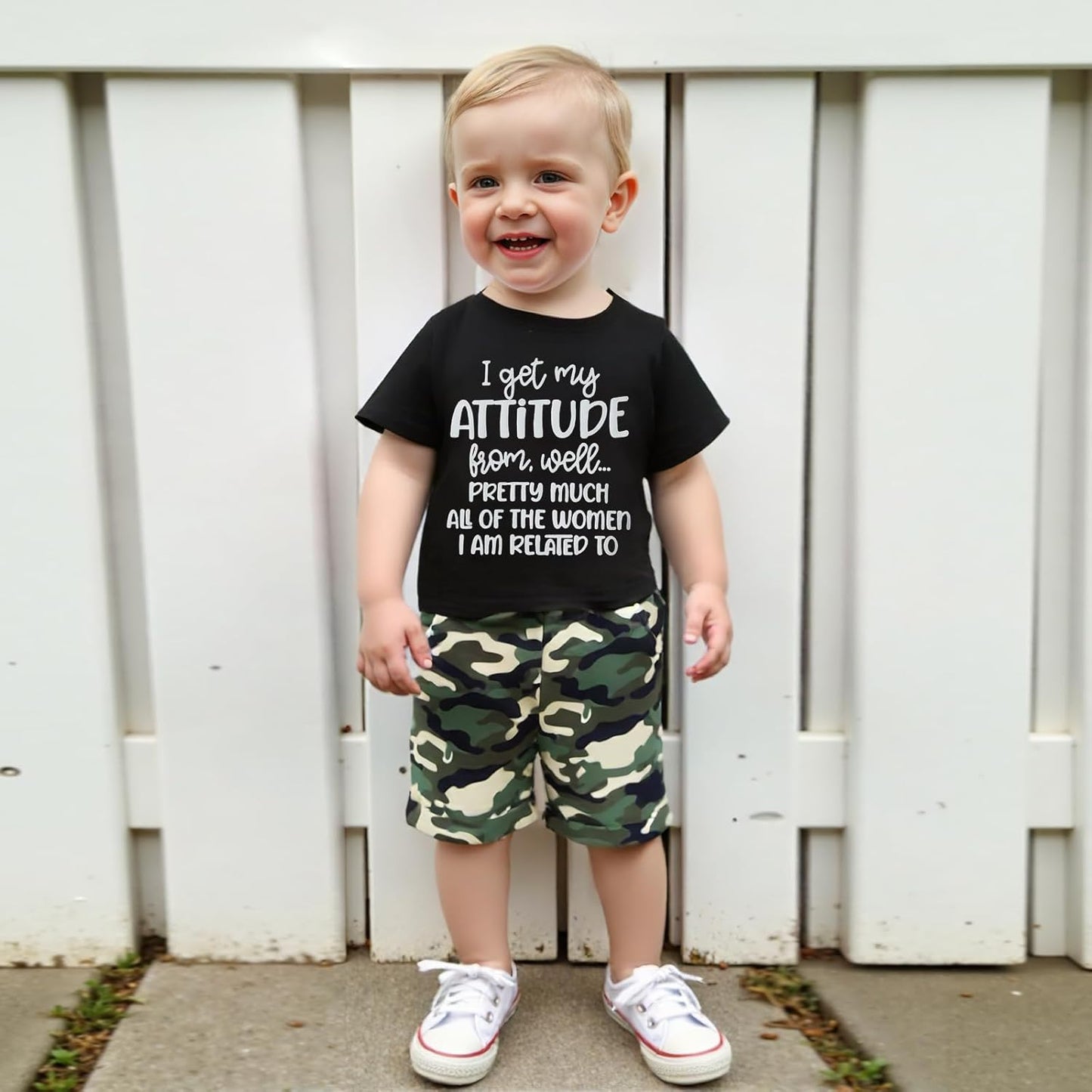 wdehow Toddler Kids Baby Boy Summer Clothes Sets 1T 2T 3T 4T 5T Letter Print Short Sleeve Tops Camouflage Shorts Outfits