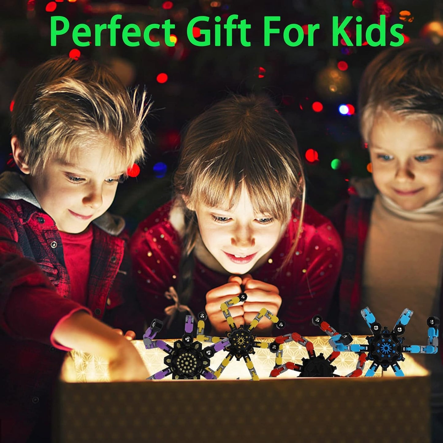 4 Pack Transformable Fidget Spinner Fidget Toys Set, Fidget Spinner Transformable,Sensory Fidget Toys Stress Relief and Anti Anxiety Toys for Kids and Adults Gift for Christmas Birthday Party Favor