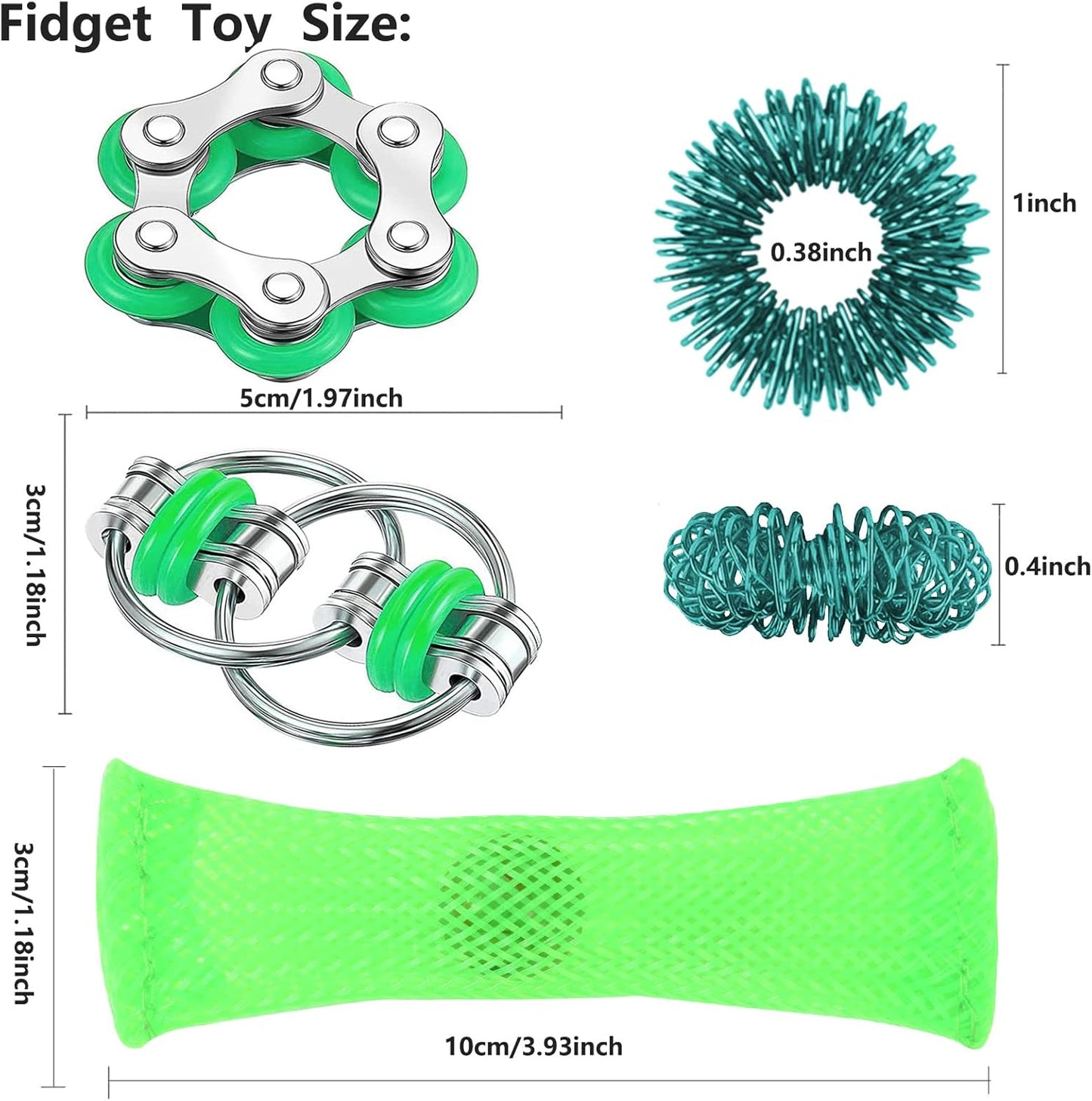 8 Pcs Hand Fidget Toys for Adults Roller Bike Chain Gyro Fidget Spinners Flippy Chain Mesh Marble and Spiky Fidget Rings Desk Silent Fidget Toys for Adults Teens Anxiety and Stress Relief