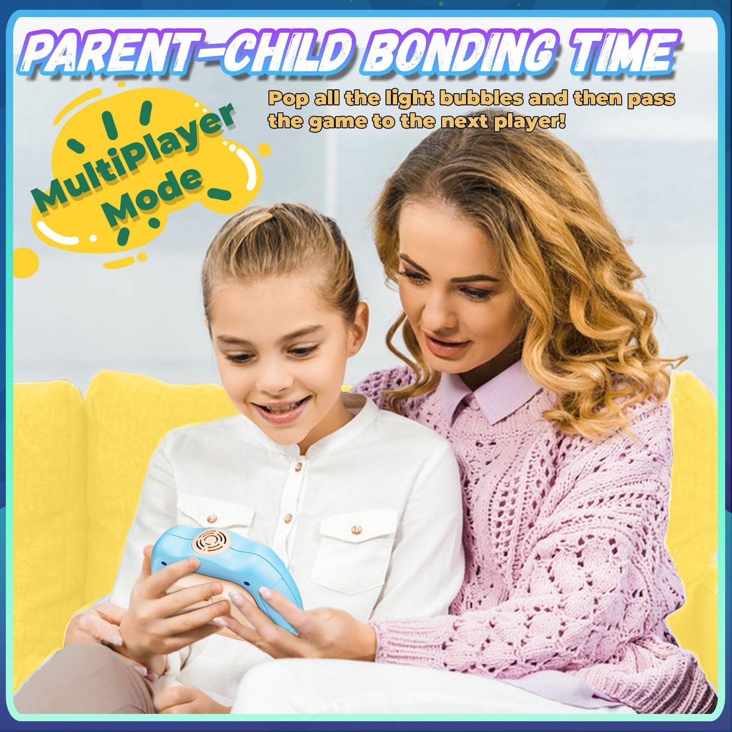 Quick Push Game for Kids 8-12,Pop Sensory Fidget Toys for Kids 6-12,Birthday Gifts for Boys and Girls (Light Blue)