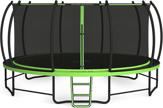 BCAN 8FT 10FT 12FT 14FT 15FT 16FT Recreational Trampoline with Enclosure for Kids Adults, ASTM Approved, Outdoor Trampolines with Ladder for Kids