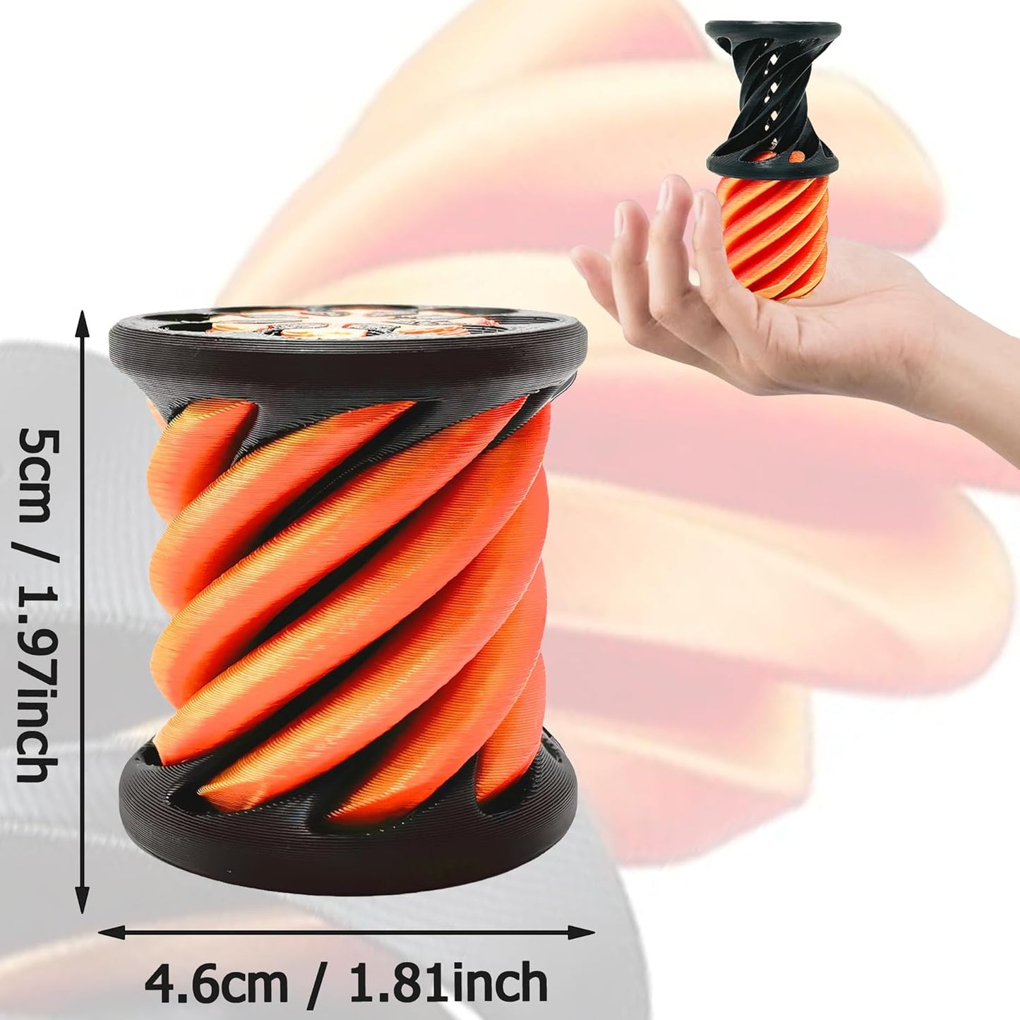 Impossible Pyramid Passthrough Sculpture, Spiral Cone Fidget Toy 3D Printed Toys, Adult Fidgets for Anxiety and Stress, Stress Relief Toys, Desk Toys Fidget Toys Adults Anxiety