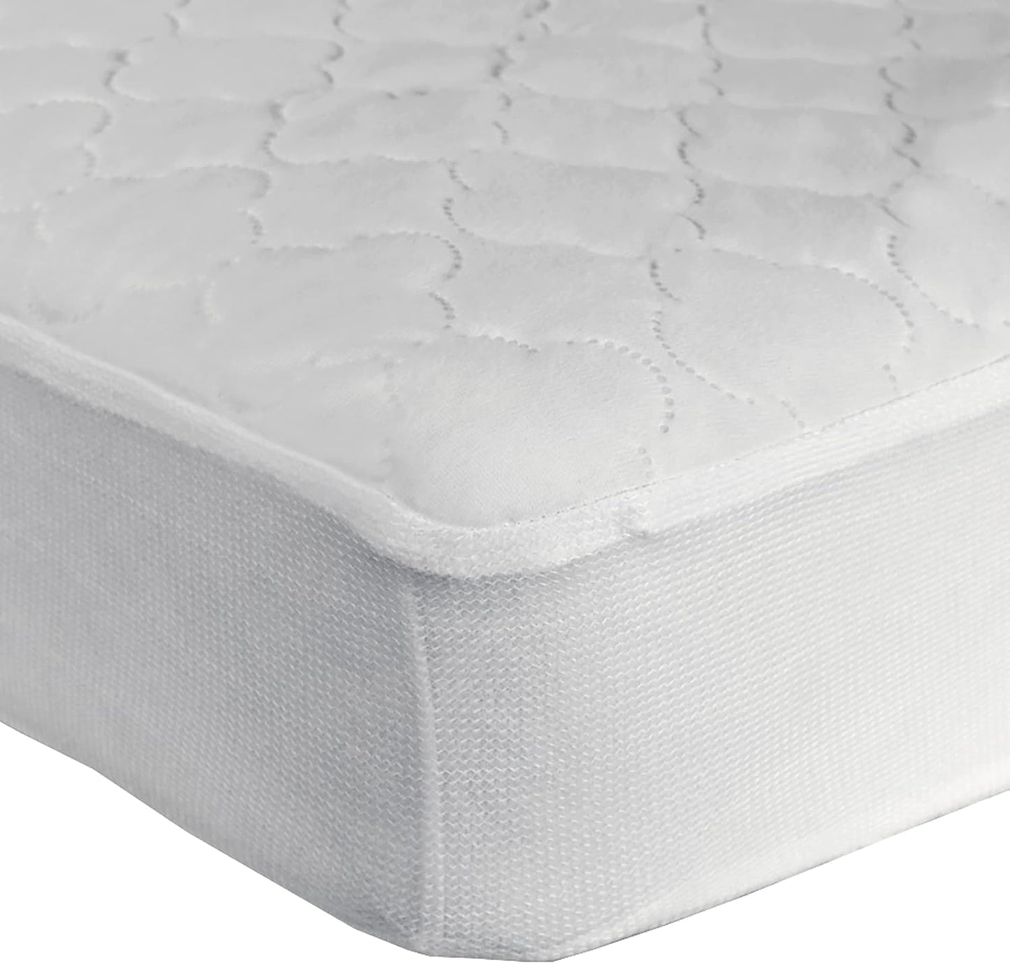 Sealy Baby Stain Protect Antimicrobial Fitted Waterproof Infant Crib Mattress Protector Pad and Toddler Bed Cover, Durable and Comfortable Topper, Machine Washable & Dryer Friendly, 52” x 28”- White