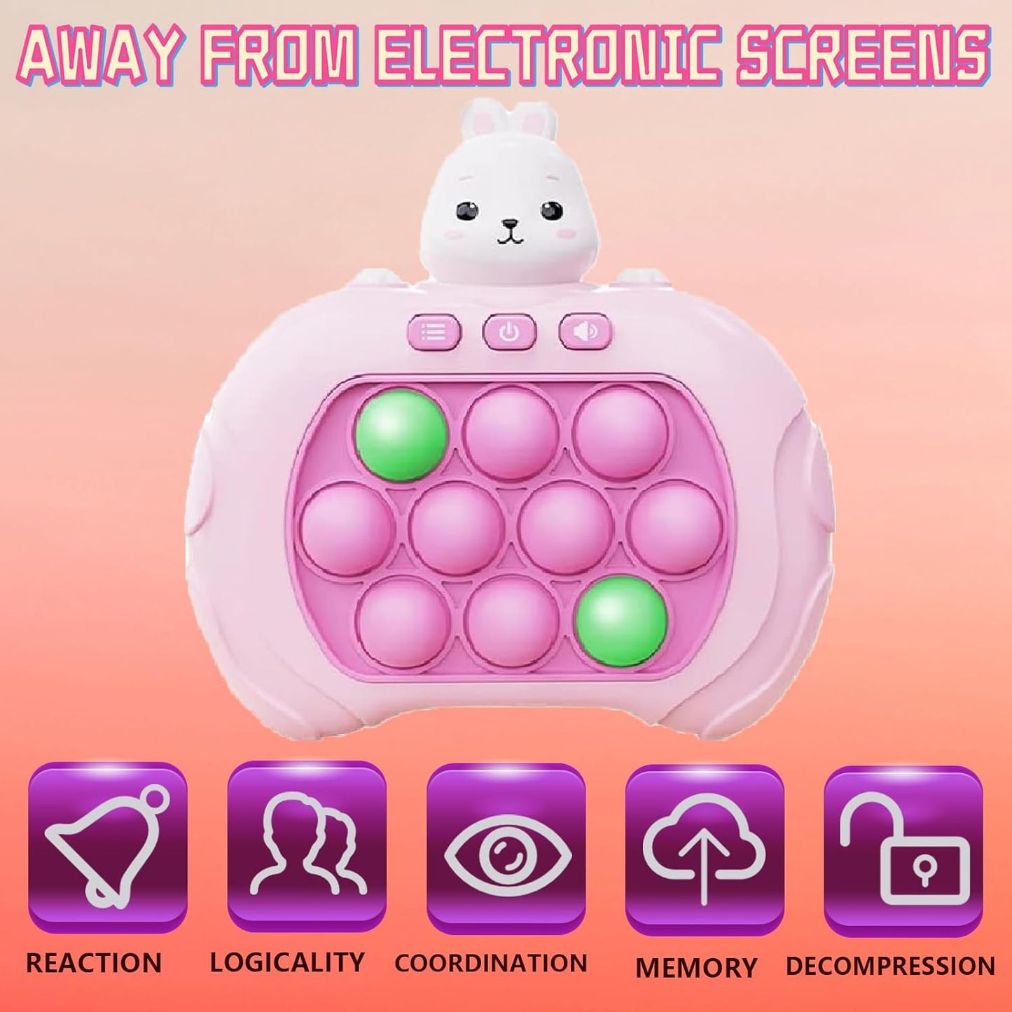 Creative Stress Relief Toys, Decompression Breakthrough Puzzle Pop Button Gopher Game Machine, Novelty Fidget Toys Party Favor Gifts for Kids Adults, Toy for 3+ Year Old (Rabbit)