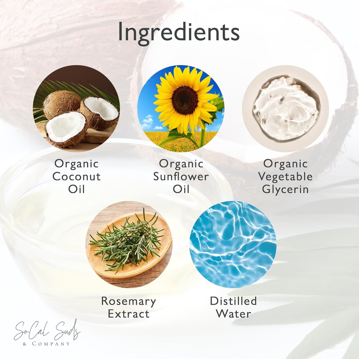 SoCal Suds & Company 2oz Organic Foaming Baby Wash & Shampoo - Fragrance Free- 3 Pack