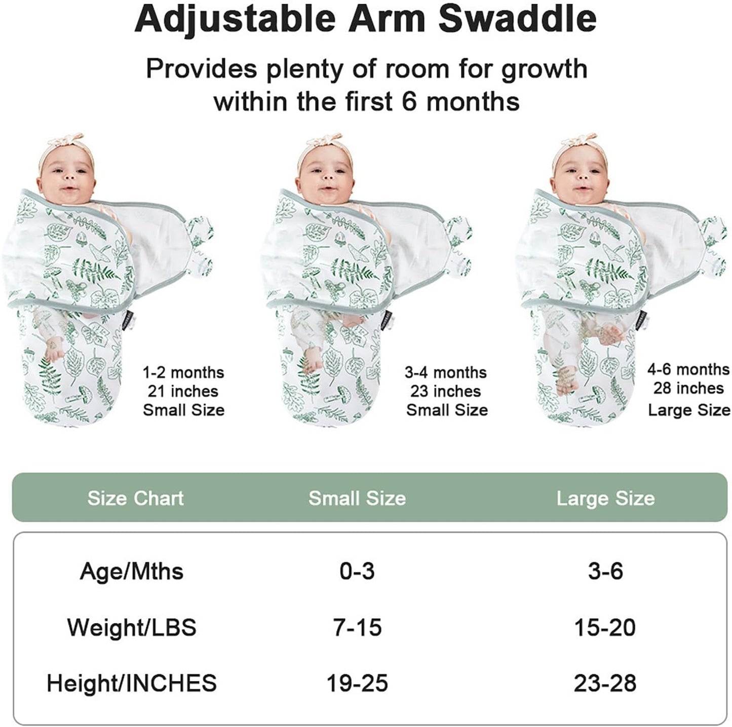 HOUSBAY Baby Swaddle Blanket Boy Girl,Super Soft Material Newborn Adjustable Swaddles for 0-3 Months,2-Way Zipper Sleep Sack 1 Pack