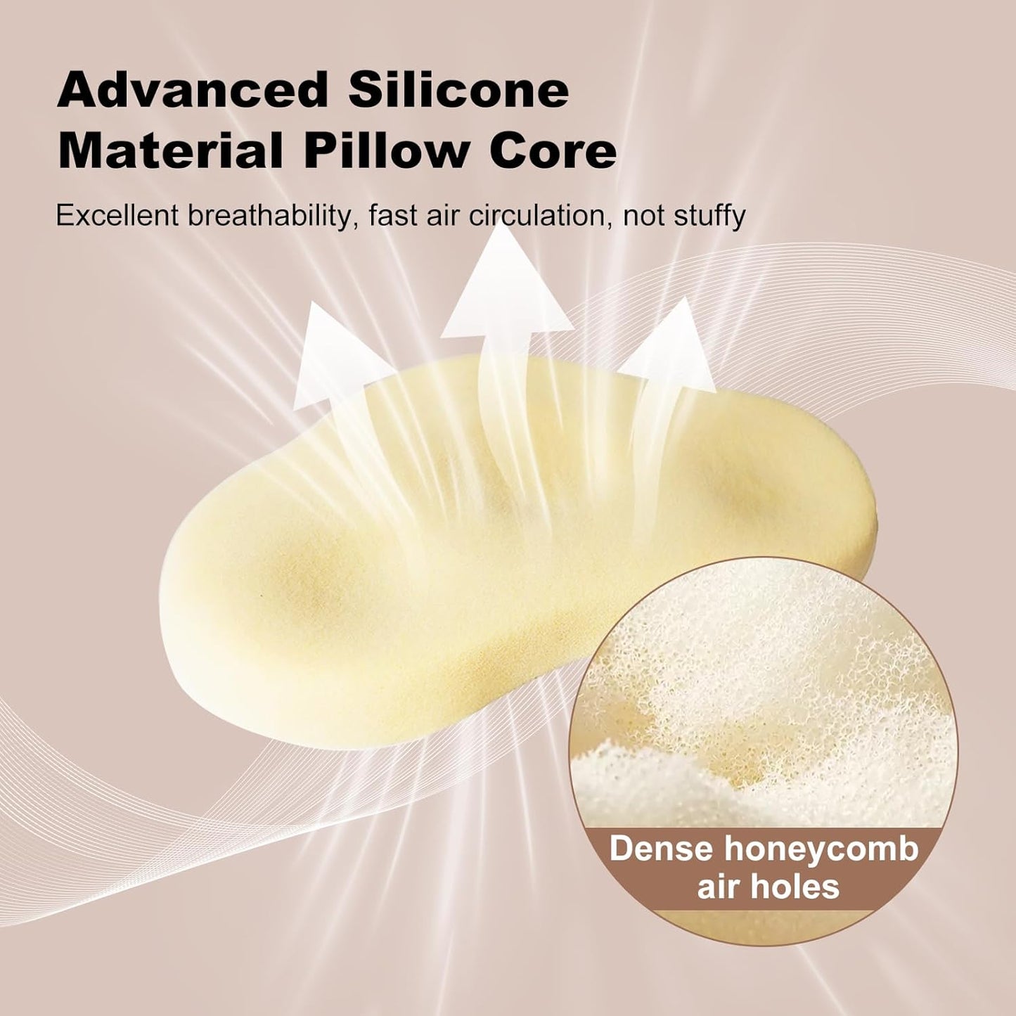 Reidio 1pc Toddler Silicone Pillow Breathable Toddler Pillow with Removable Cotton Pillowcase Kids Pillows for Sleeping Machine Washable (Rose, H2)