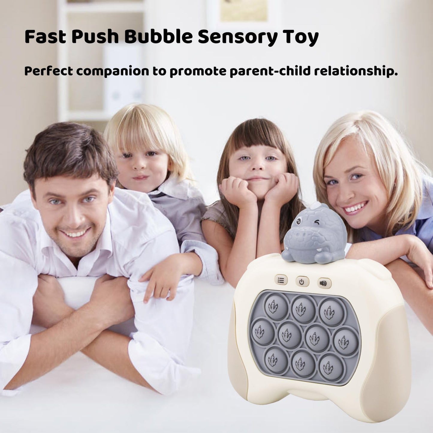 Fast Quick Push Bubble Pop Fidget Toy, Electronic Light Up Game Console, Cool Birthday Present for 6 7 8 9 10-12 Year Boys and Girls Pop Up Stress Relief Toy, Concentration Speed Puzzle Game for Kids