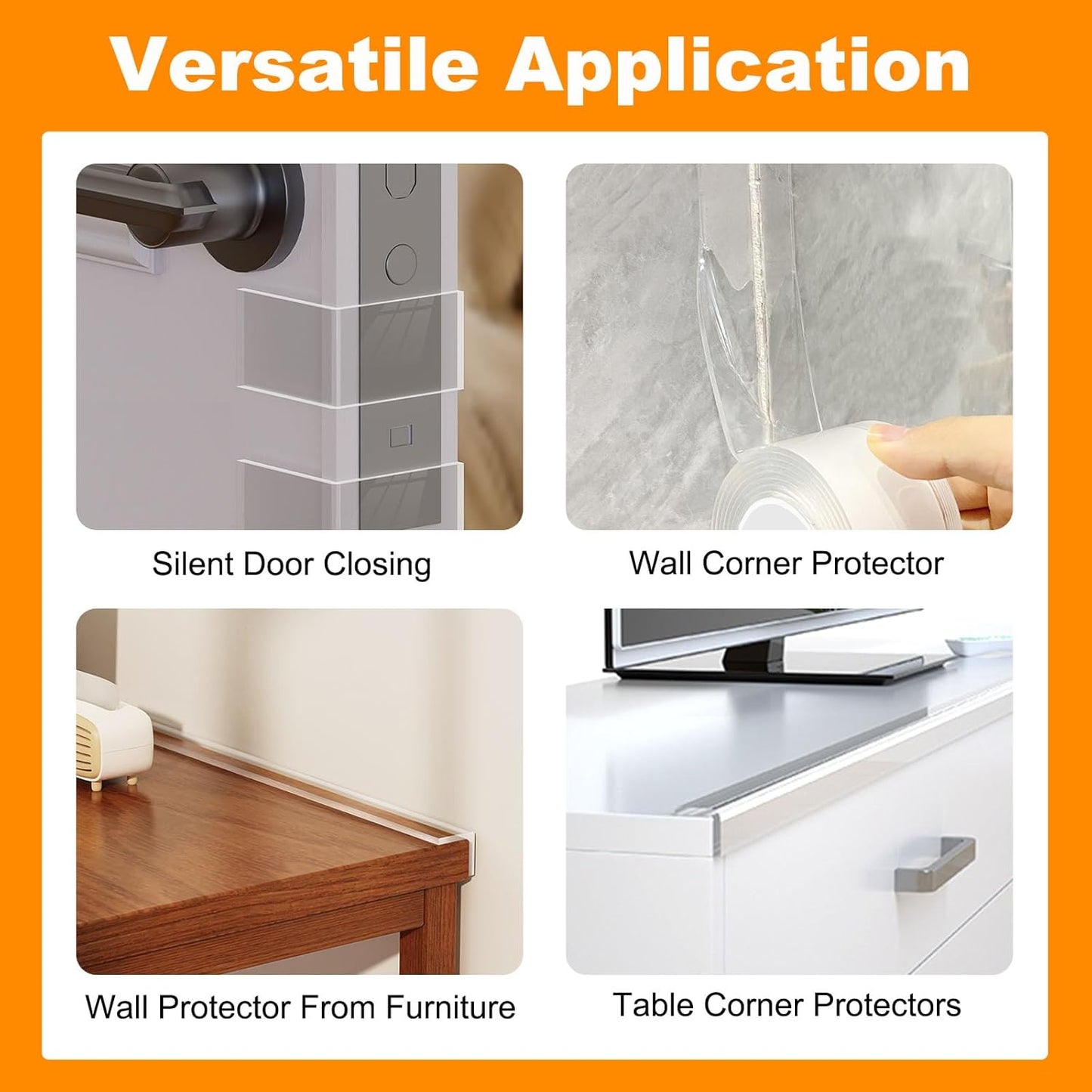 4 FT Corner Protectors Baby Proofing, Clear Edge Protector Strip, Soft Corner Protectors for Kids, Baby Child Safety Tables Corner Guards for Furniture Against Sharp Corners for Cabinets, Tables