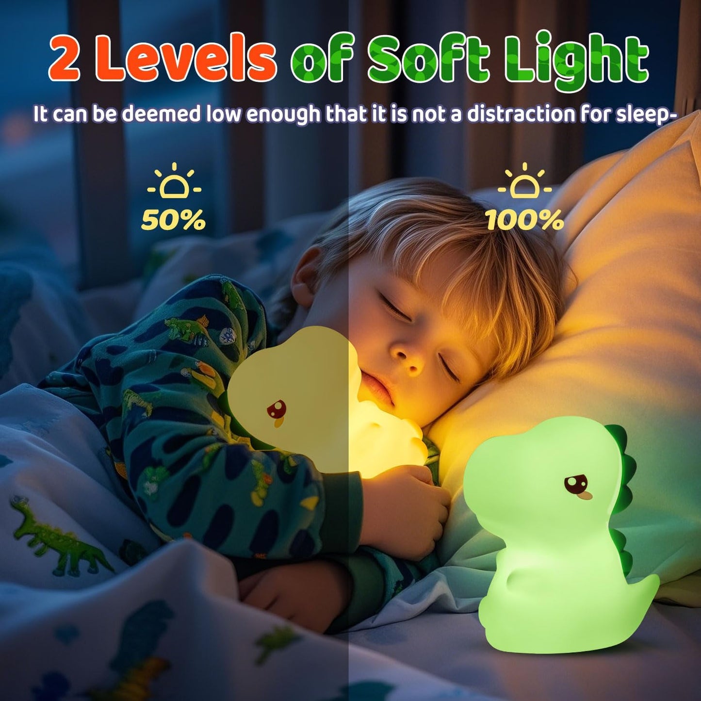 Dinosaur Toys for Kids 3-5, 16 Colors+Silicone+Dimmable+12 Hr Use Night Light for Kids Night Light, Toys for 3-8 Year Old Boy, Toddler Birthday Gift, Dinosaur Room Decor for Boys, Girls, Baby, Toddler