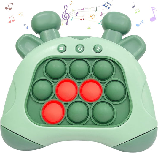 Pop Quick Push Game Console Fidget Toys Light Up Handheld Puzzle Press Popping Toy for Kids Adult Green Deer