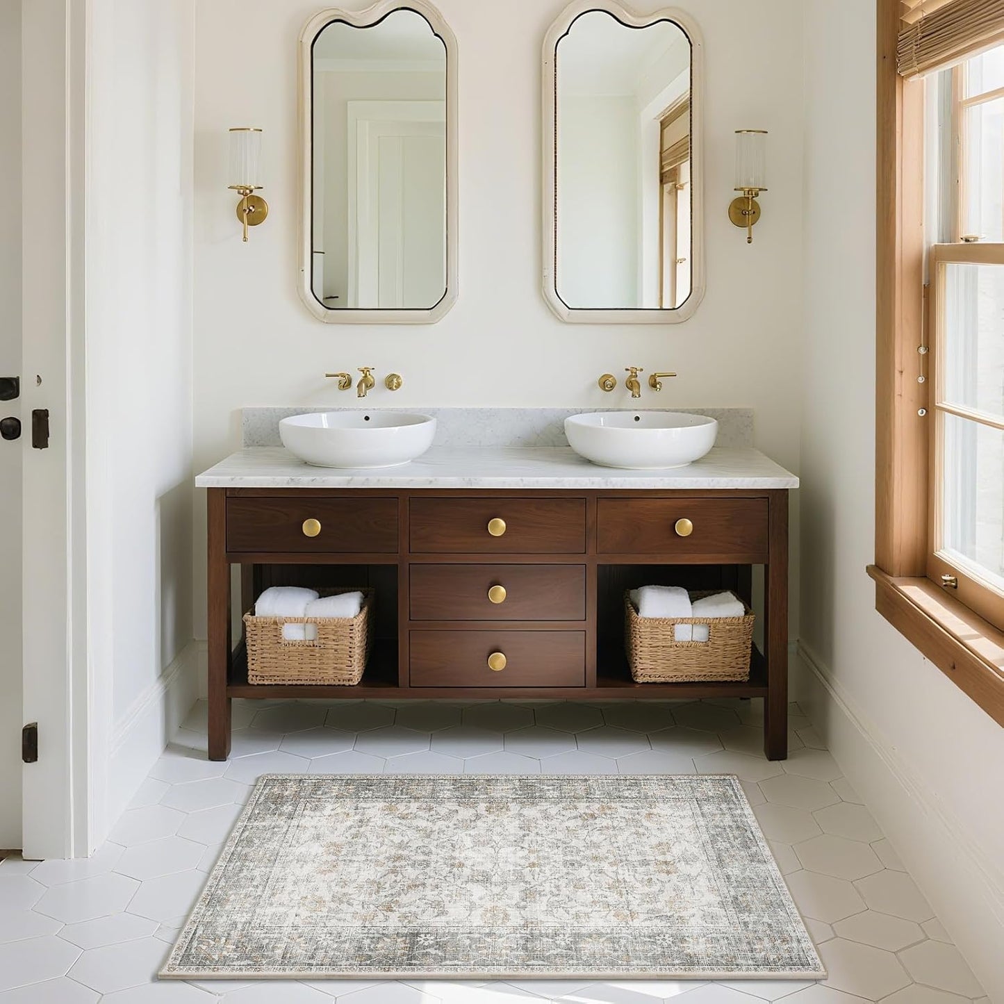 Washable Entryway Small Area Rugs: Door Mat Indoor Entrance 2x3 Boho Rug Stain Resistant Non-Slip Rubber Backing Soft Carpet for Kitchen Front Door Indoor Entrance Entry Bedroom Kids Room