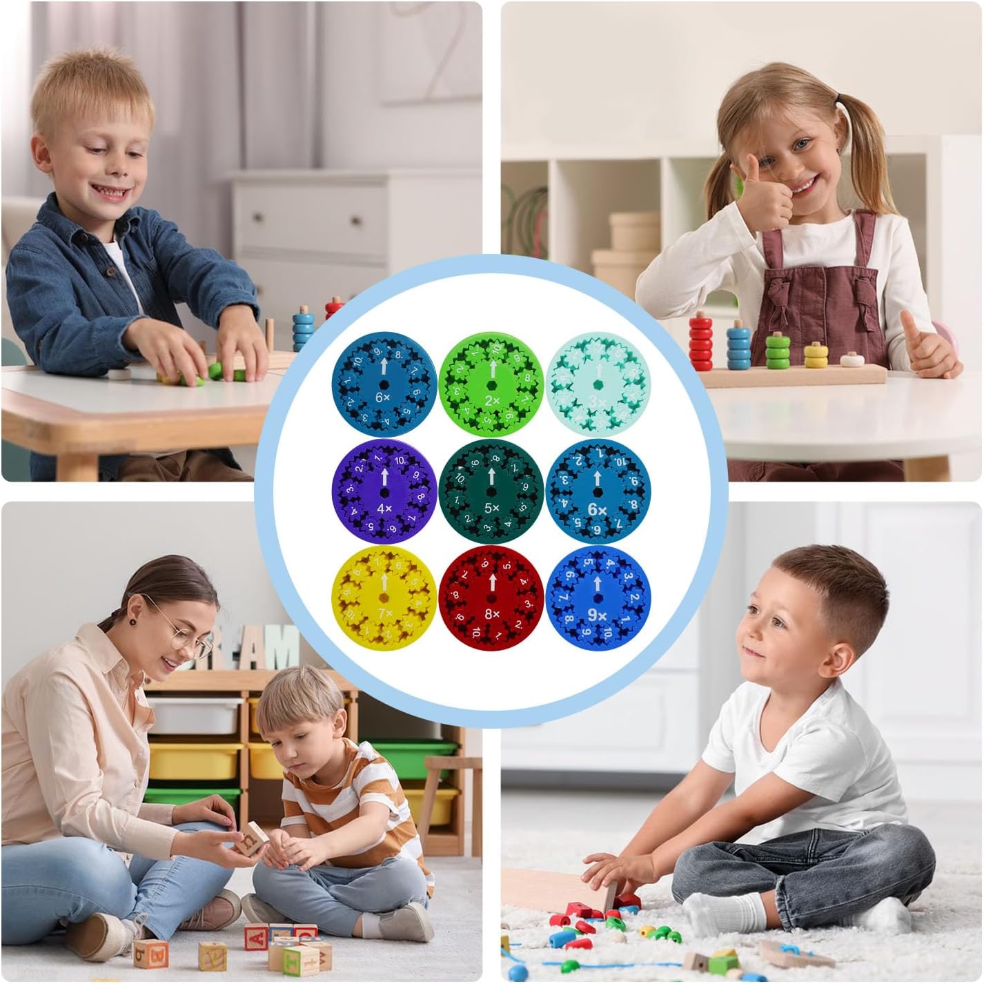 Math Fidget Toy, Math Fact Fidget Toys, Round Single Digit Multiplication & Division Math Counting Toys, Math Learning & Education Toys Gifts for Kids