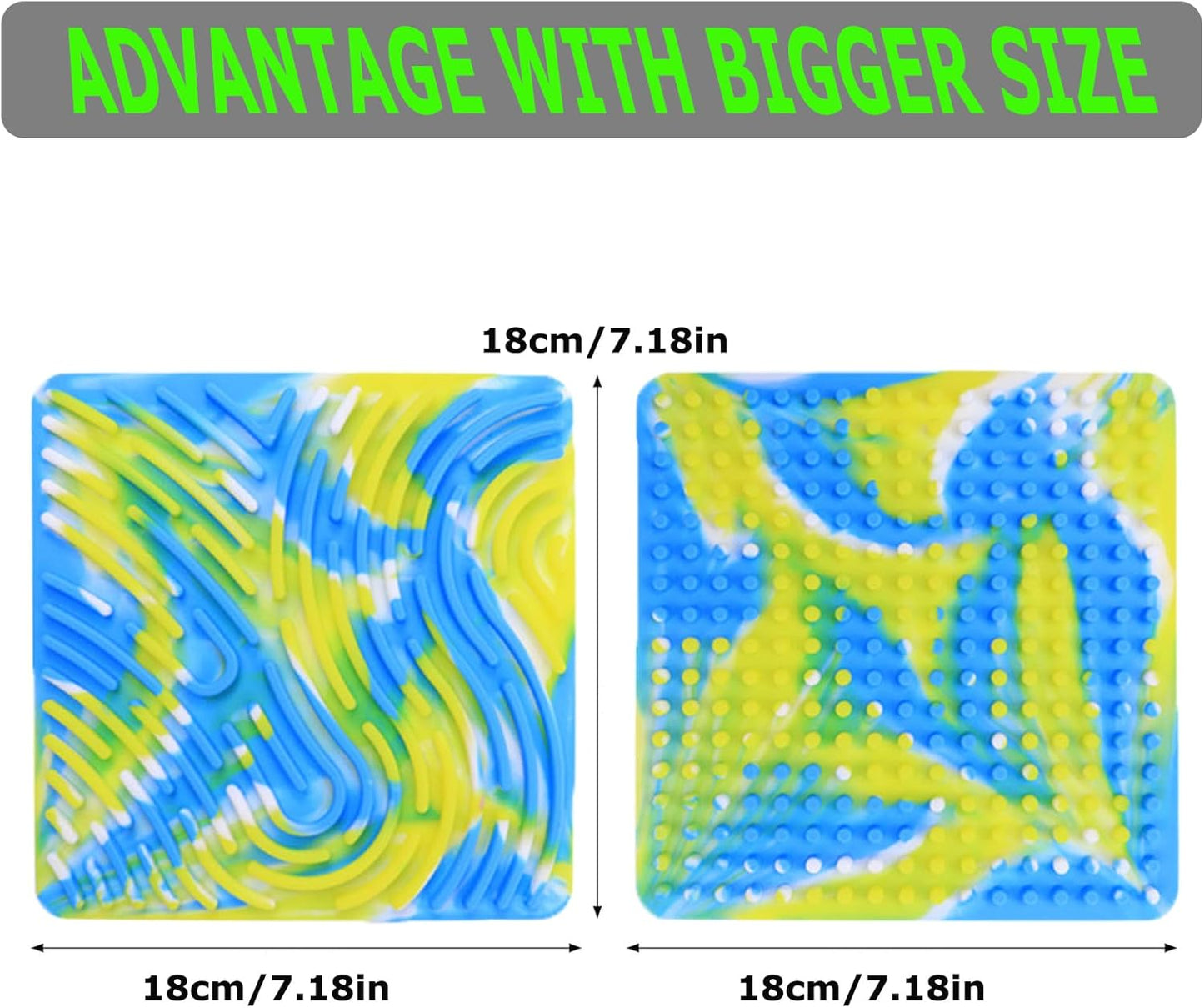 Sensory Activity Board, Silicone Fidget Toy Silent, No Mess for Calming/Stress/Anxiety/ADHD & Autism Kids & Adults, Travel Sensory Activity Board with Portable Storage Bag & 20 Strings