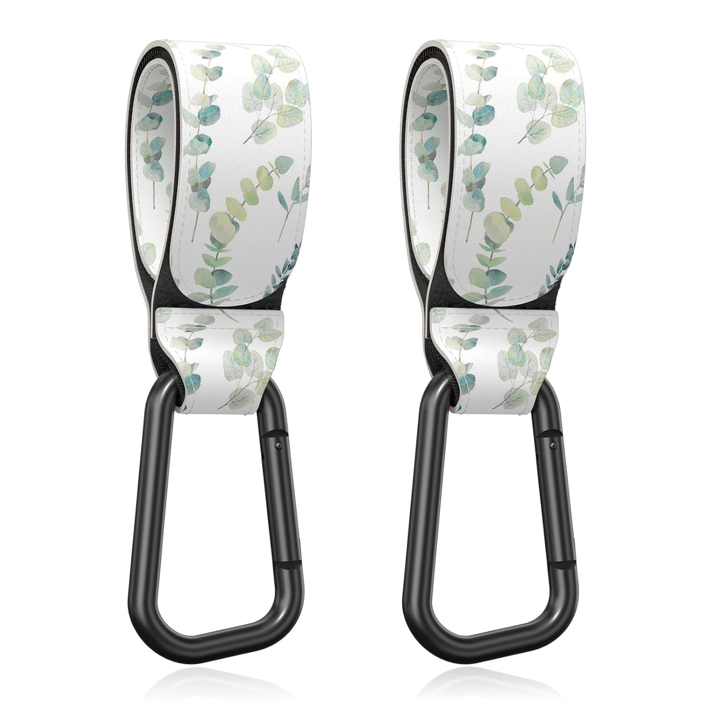 Baby Stroller Hooks for Hanging Bags, Universal Stroller Clips Accessories, Mommy Hook for Diaper Bag, Shopping Cart, Purse, Backpack - 2 Pack, Eucalyptus