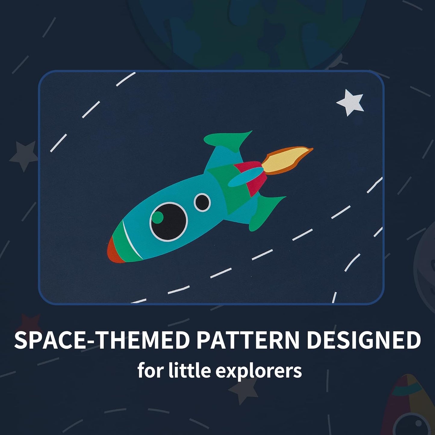 Kids Space Themed Blackout Curtains - 2 Panels, Each W52×L54, 100% Blackout, Perfect for Bedroom and Nursery, Energy Saving with Vibrant Cosmos Patterns