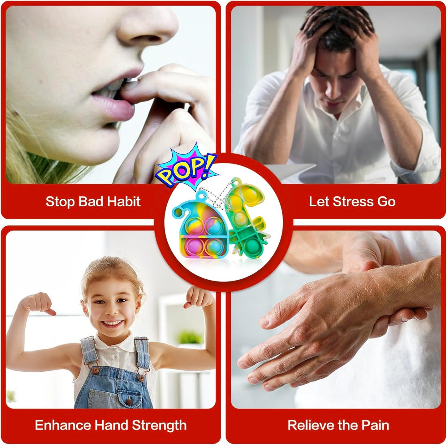 24 Pack Christmas Mini Pop Fidget Toy Pack for Kids Girls Boys Toddlers Christmas Stocking Stuffers Party Favors Gifts Stress Relief