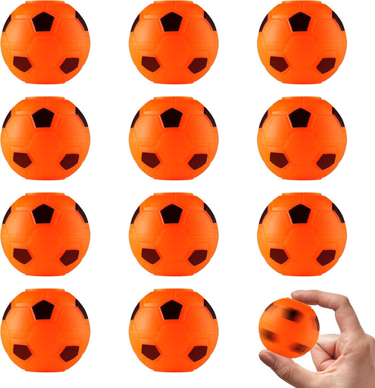 Entervending Fidget Spinners - 2 Inch Stress Balls - 12 Pcs Soccer Party Favors - Orange Mini Fidget Spinners - Classroom Prizes - Fidget Spinners for Kids - Easter Basket Stuffers