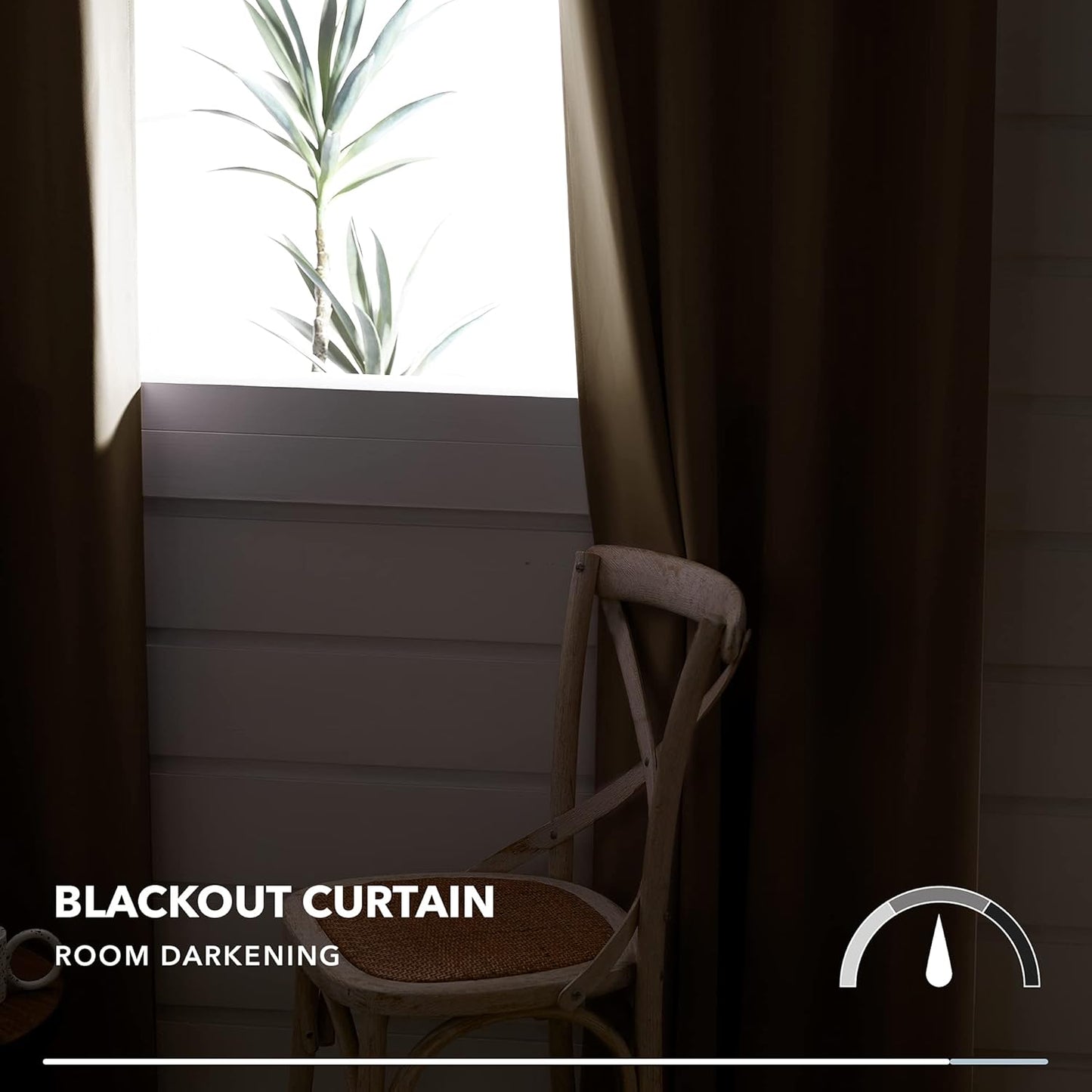 Deconovo Blackout Curtains, Room Darkening Thermal Insulated Window Drapes, Noise Reducing, Grommet Top, 2 Panels 38W x 72L Inch Machine Washable for Bedroom Living Room Nursery Light Beige