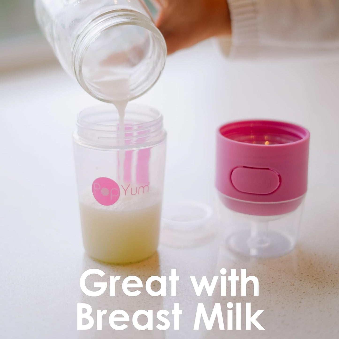 PopYum 9 oz Pink Anti-Colic Formula Making/Mixing/Dispenser Baby Bottles, 3-Pack with #2 Medium Flow Nipples, 260 ml, BPA-Free, Natural Latch