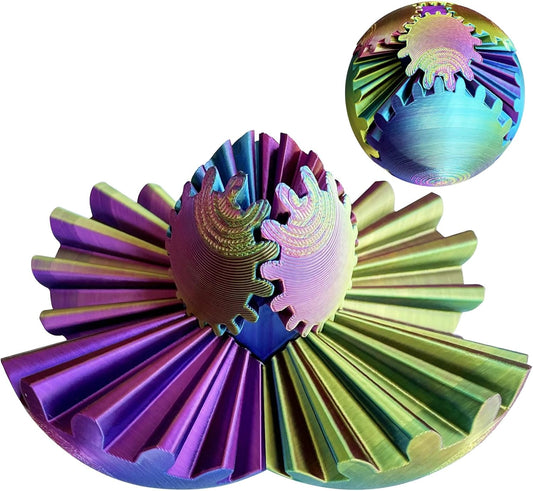 Gear Ball，Gear Sphere, 2024 New 3D Printed Gear Ball ,Gear Toy for Stress and Anxiety Relaxing, ,Great for Restless Kids and Stressed-Out Adults. (Multicolor B)