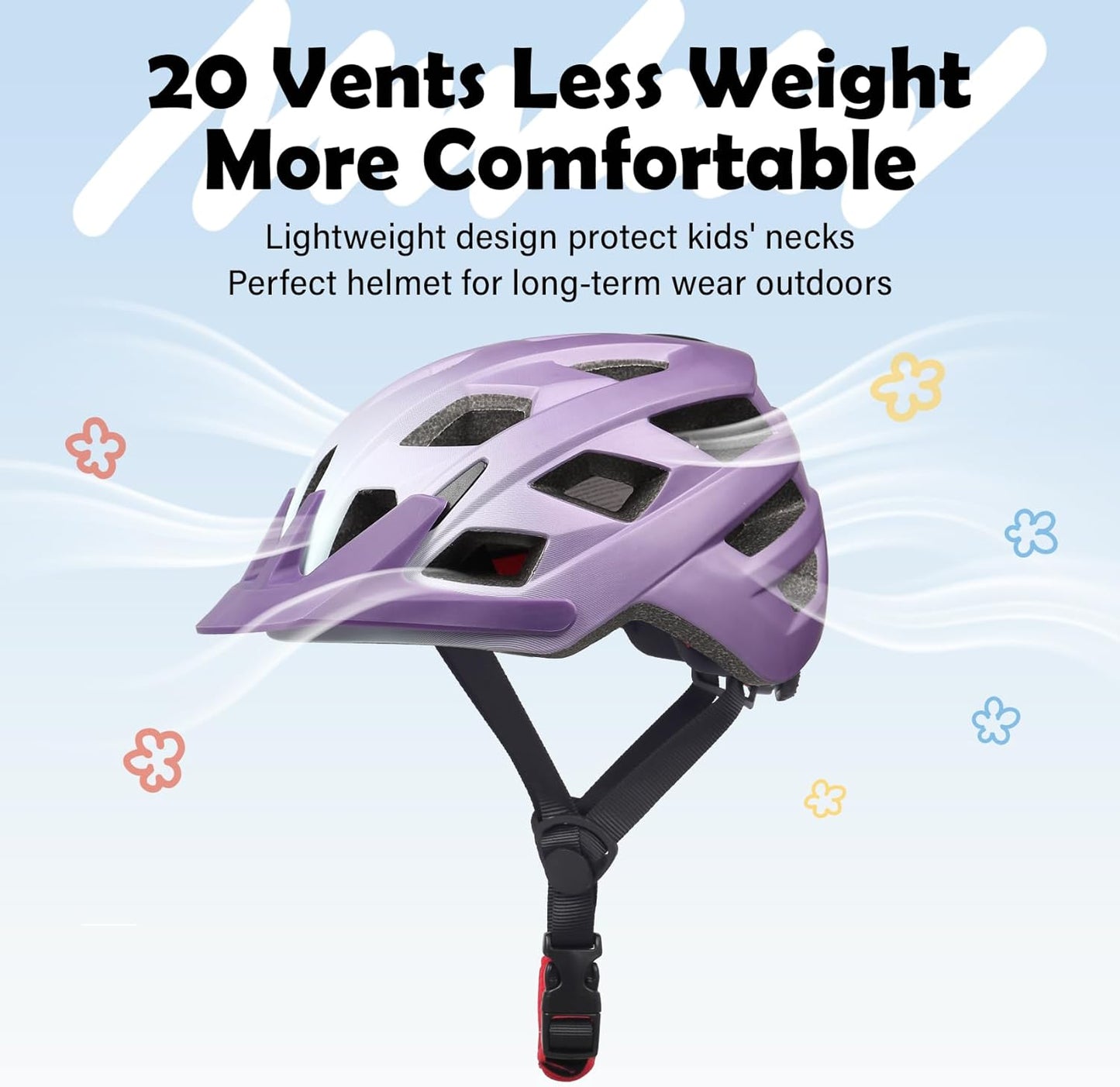 Kids Bike Helmet, 2 Size Adjustable for Youth Toddler Boys & Girls 3-5-8-10-12-14 Years, Child Helmets with Visor for Skating Cycling Scooter
